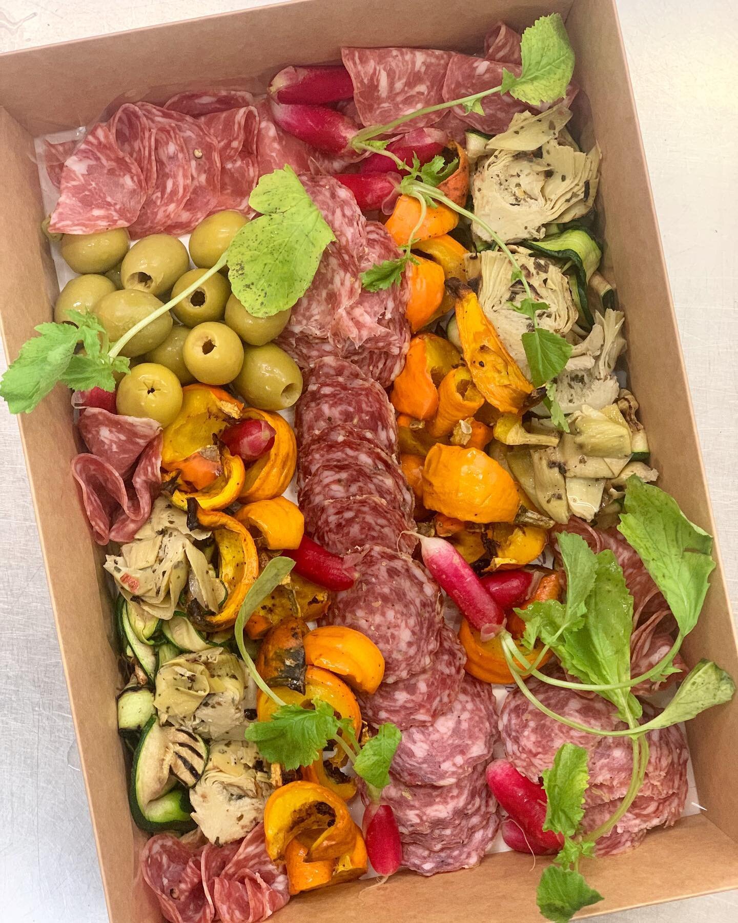 This antipasto grazing board inspired our latest Italian themed Friday Night Dinner. 
The menu is filled with delicious morsels of mozzarella, pasta and fish, followed by Tiramisu to polish of the evening.

Get in touch via email to place your orders