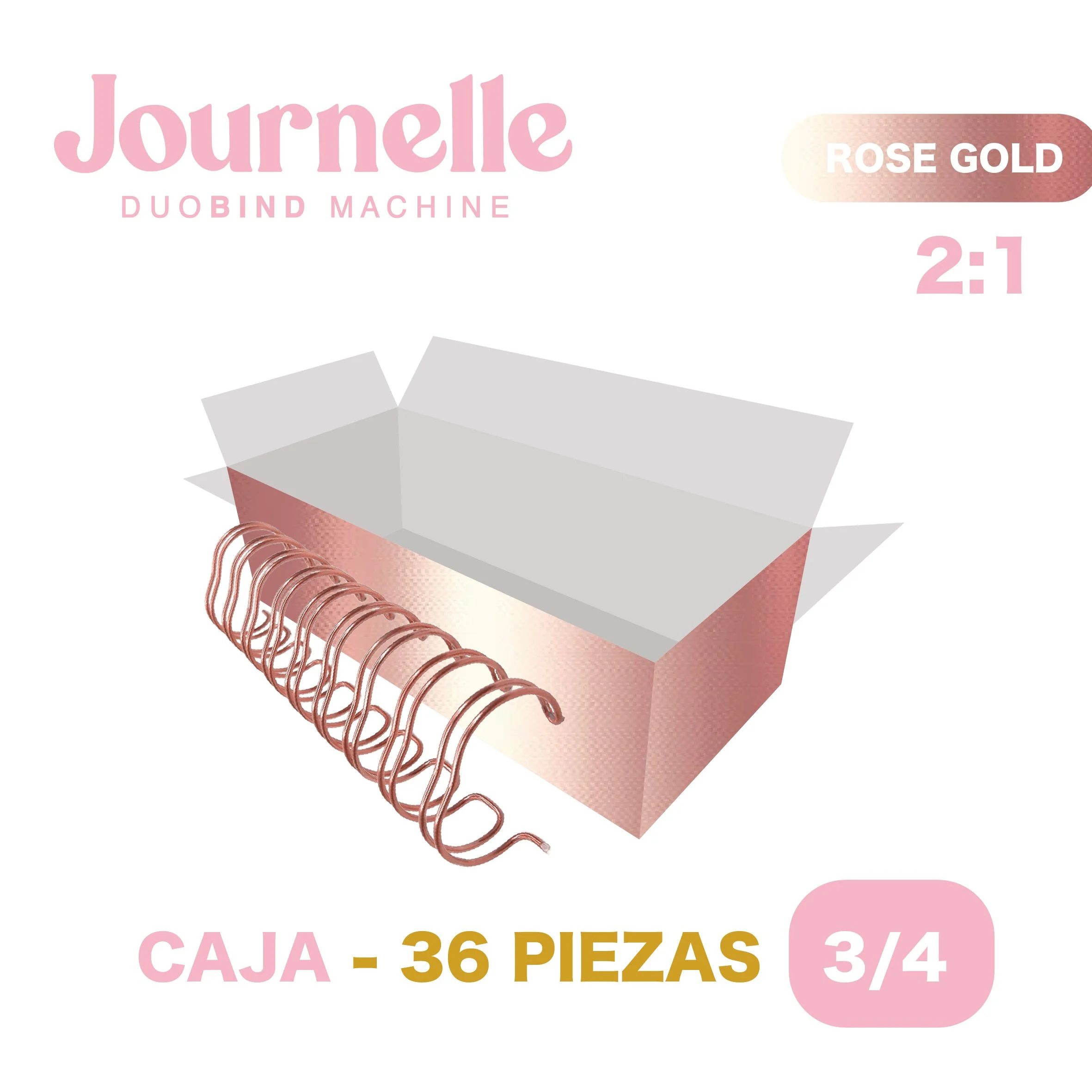 CAJA ESPIRALES ROSE GOLD 3/4 '' 36 PZ