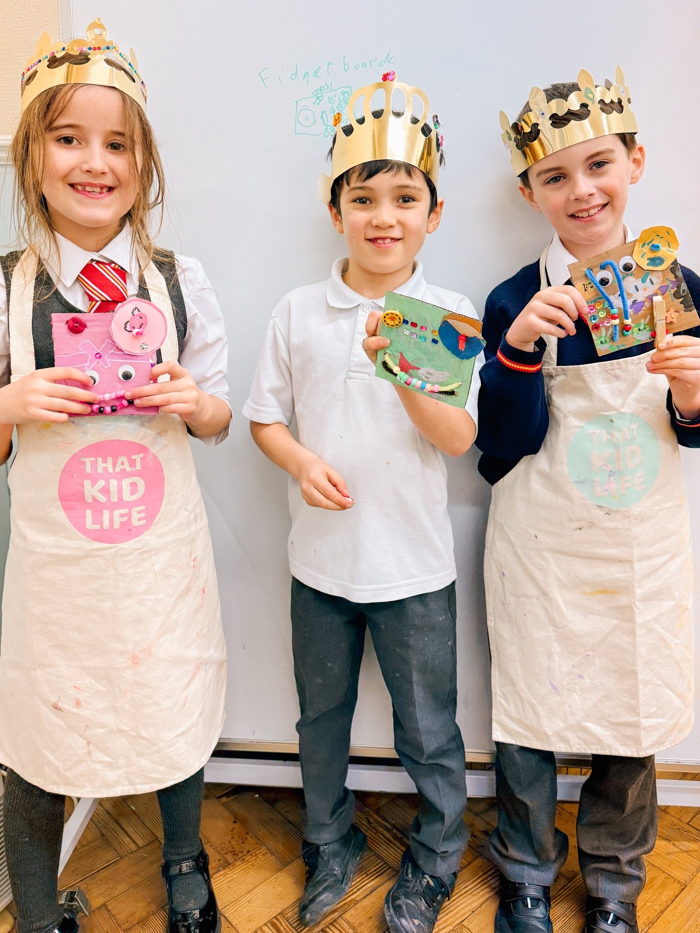 Hands and minds were hard at work as the children designed and created their own cardboard fidget boards. 

They developed fine motor skills by carefully threading beads onto pipe cleaners, planned and followed a theme for their designs and used prob
