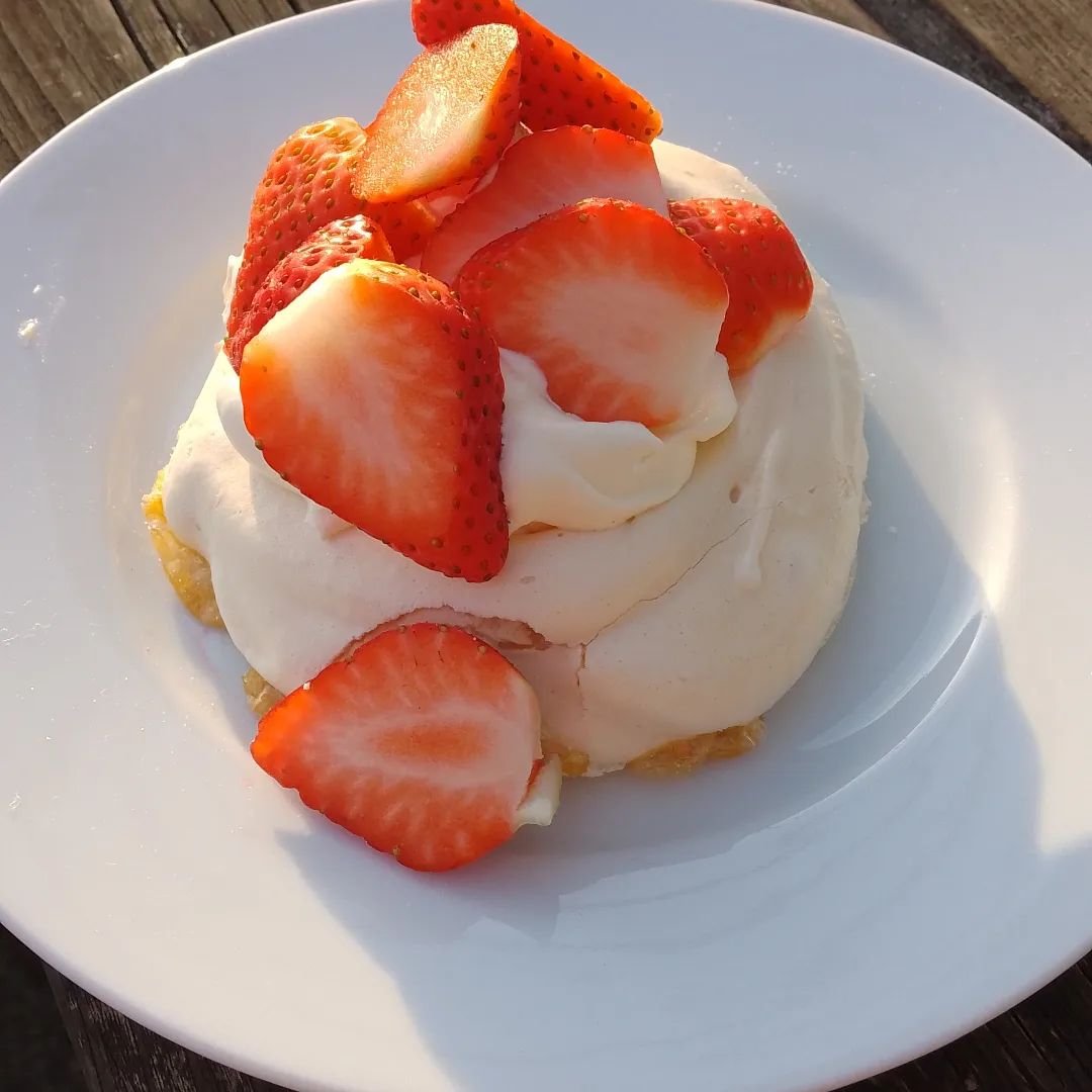 Summer's coming!! Dessert at Silver Cottage Bed and Breakfast for my lovely guests tonight, the aga has come up trumps again with the meringue.

Why not think of staying with us and booking for an evening meal? Home cooked, and mostly home grown, a r