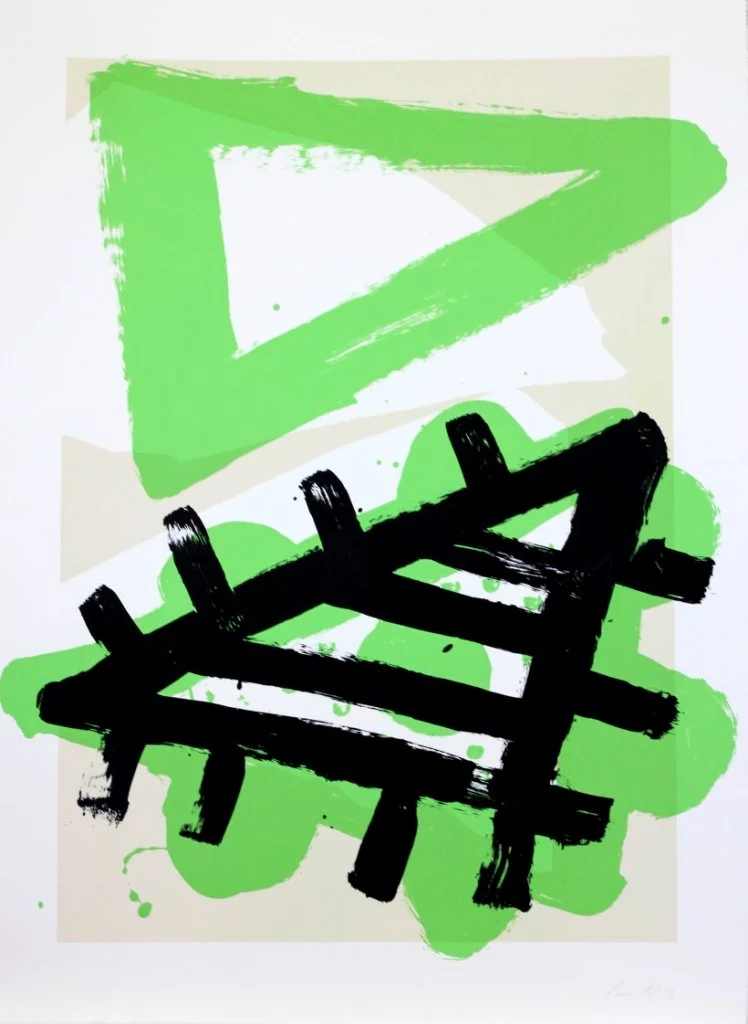 Green and Black  Monoprint 76 x 56 2013