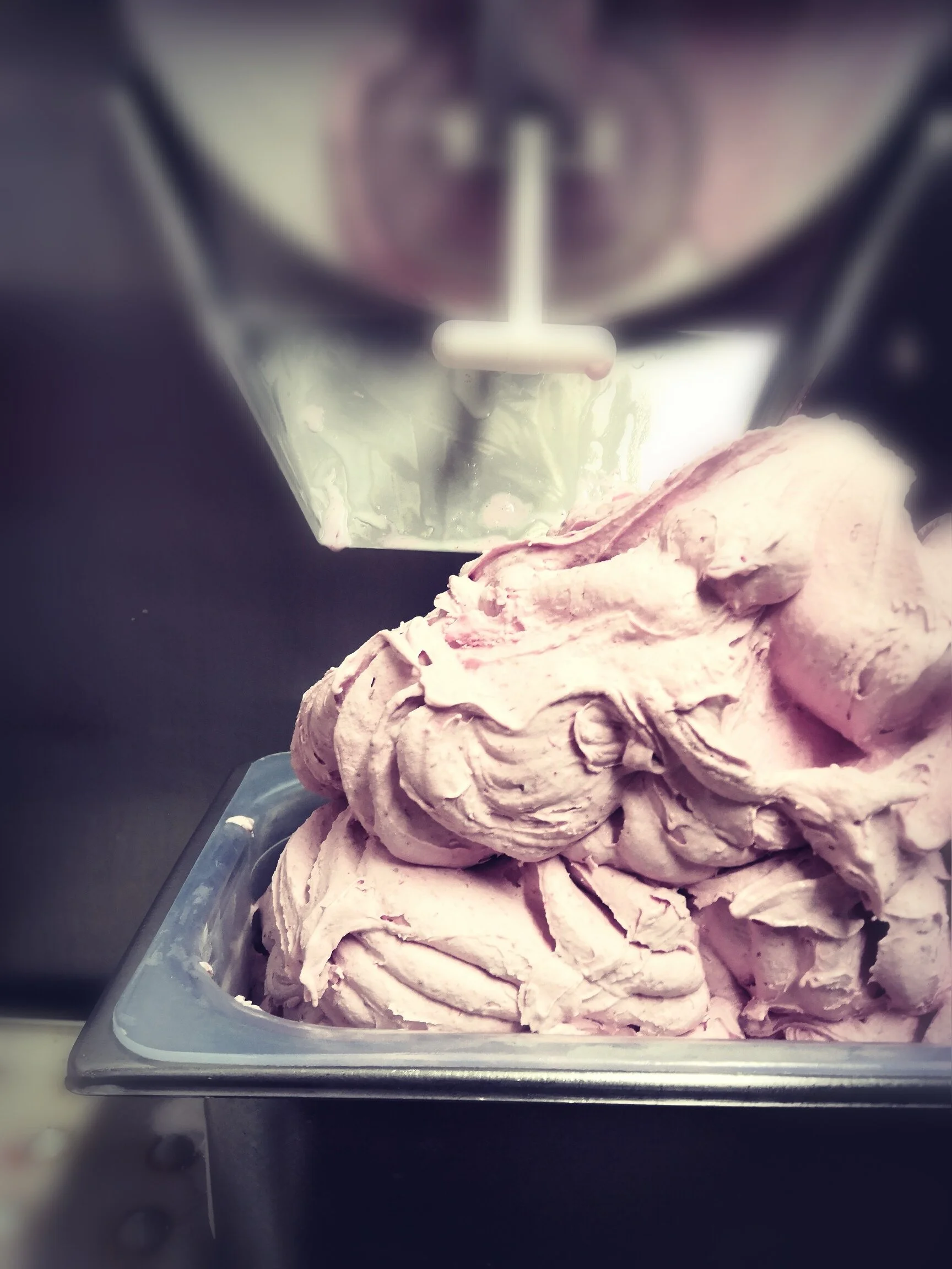 Delicious folds of berry gelato