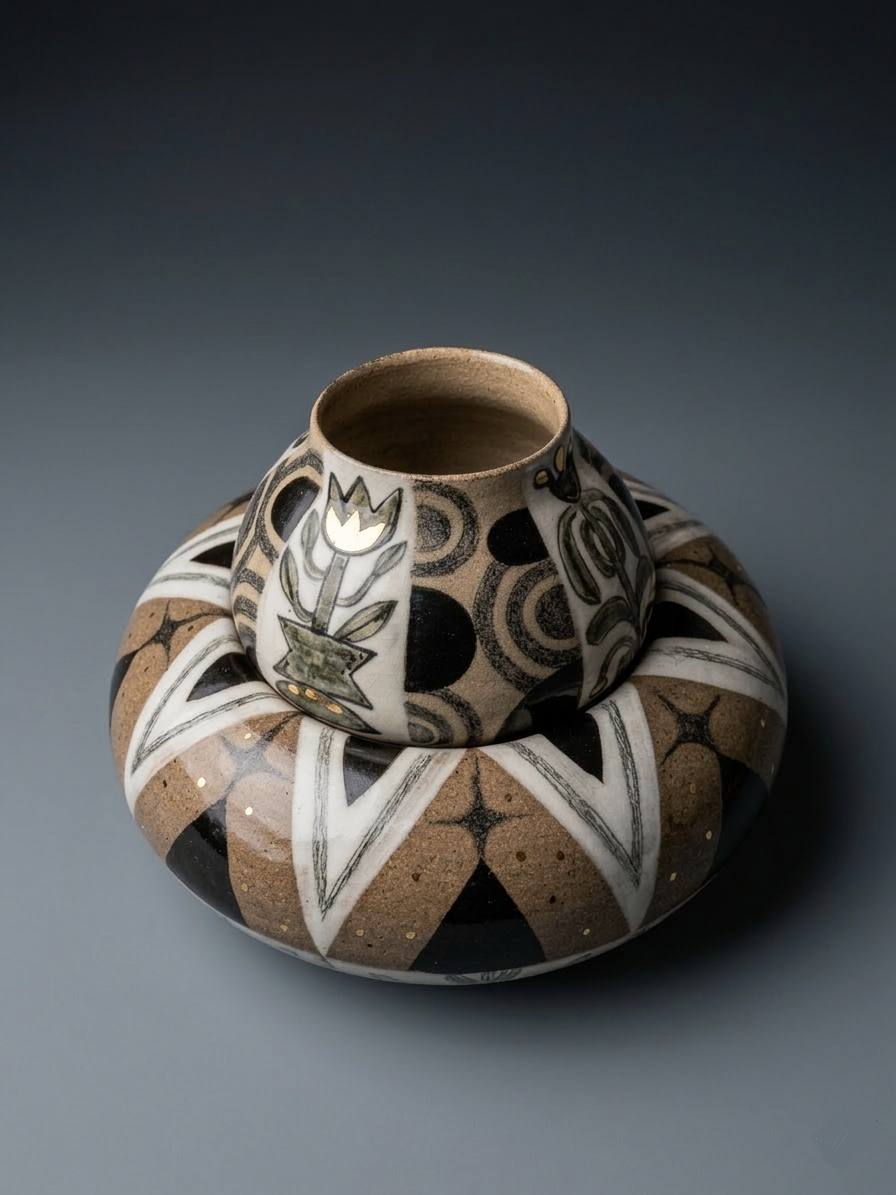 Ceramic art Vase artist underglaze