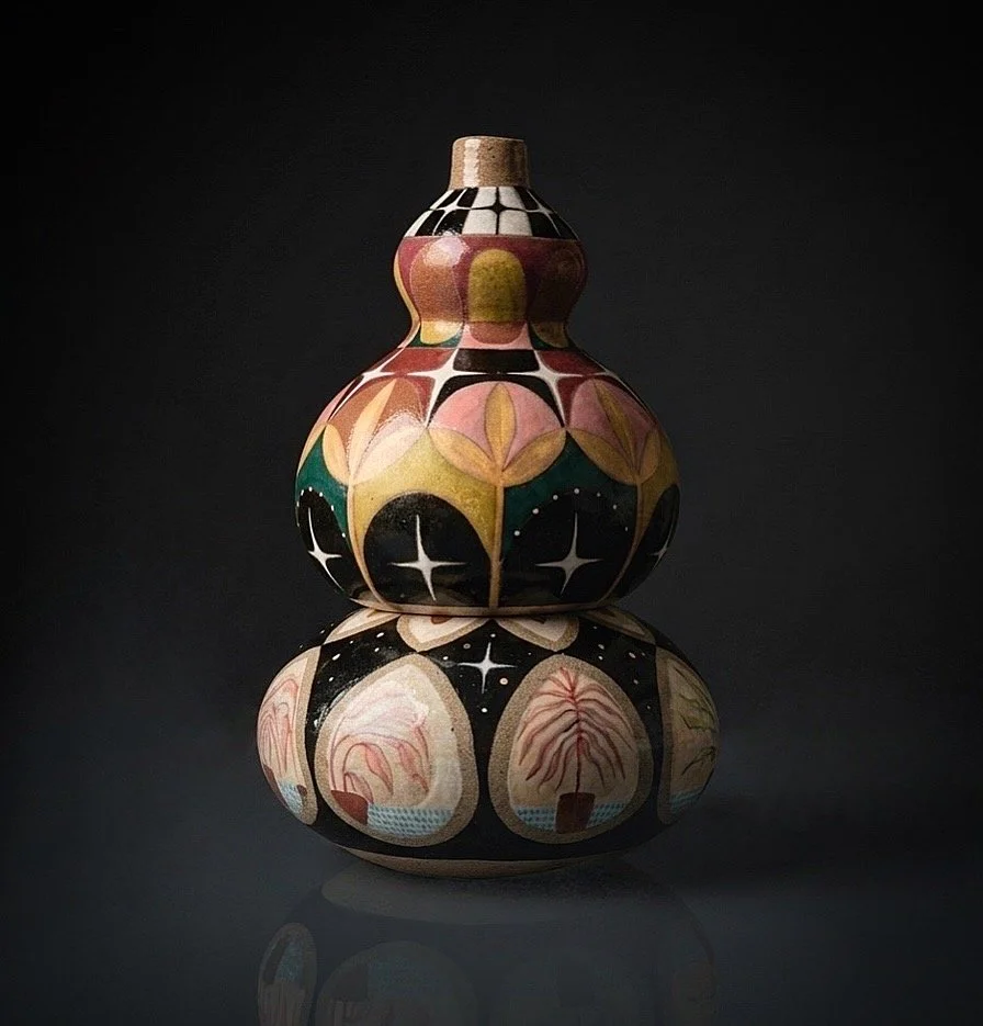 Ceramic art Vase artist underglaze