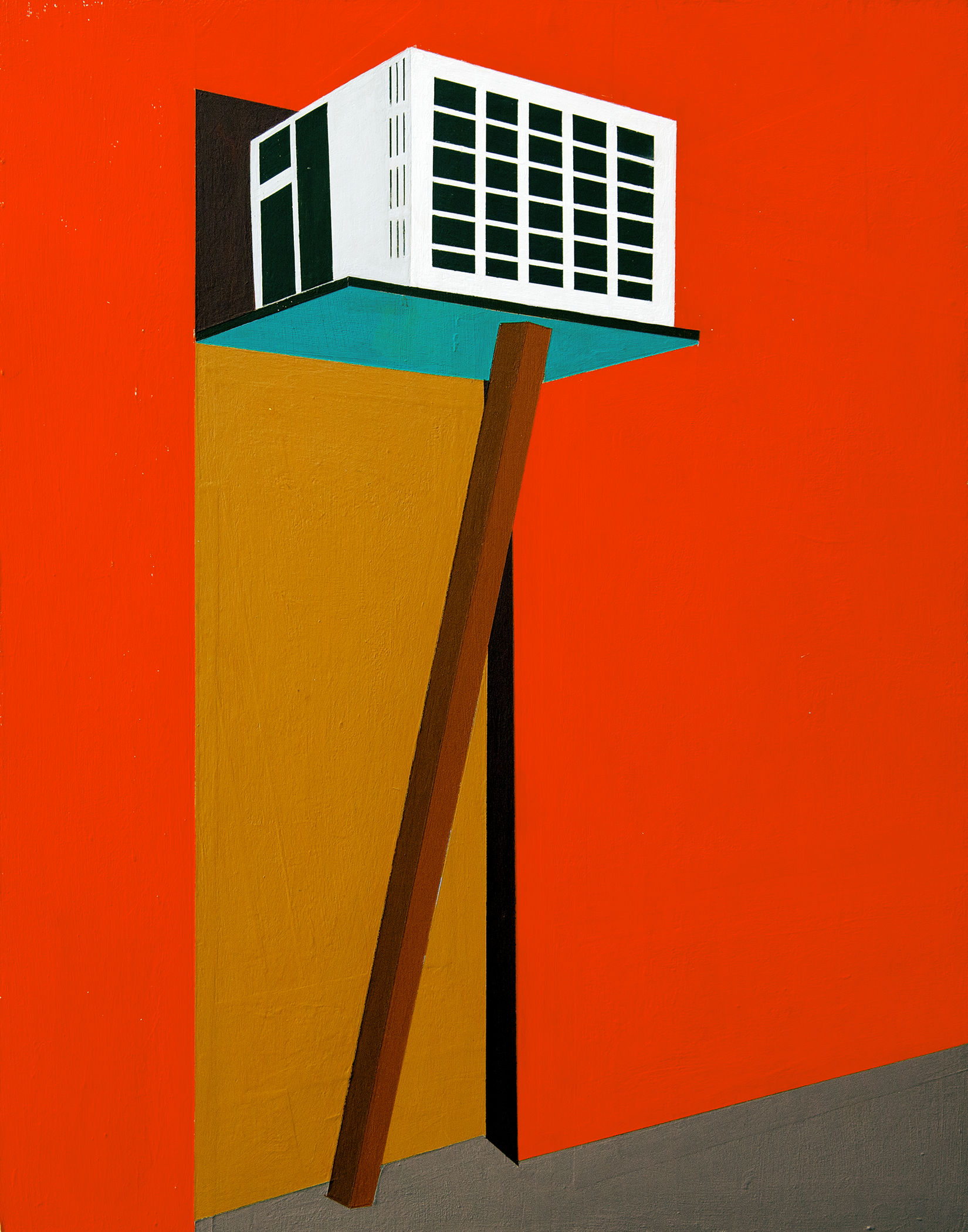 Air Conditioner on a Stick, 11 x 14 in., Acrylic on Cradled Panel, 2026