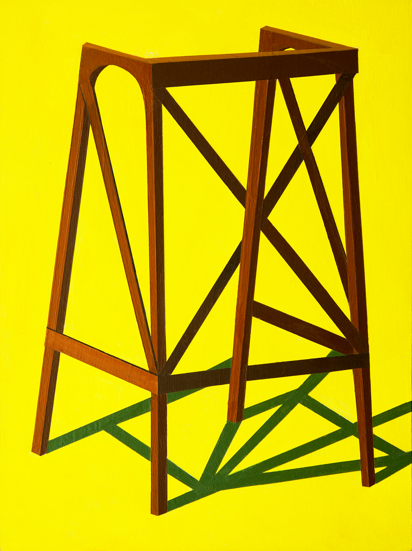 Antique Wooden Walker, 9 x 12 in., Acrylic on Cradled Panel, 2026