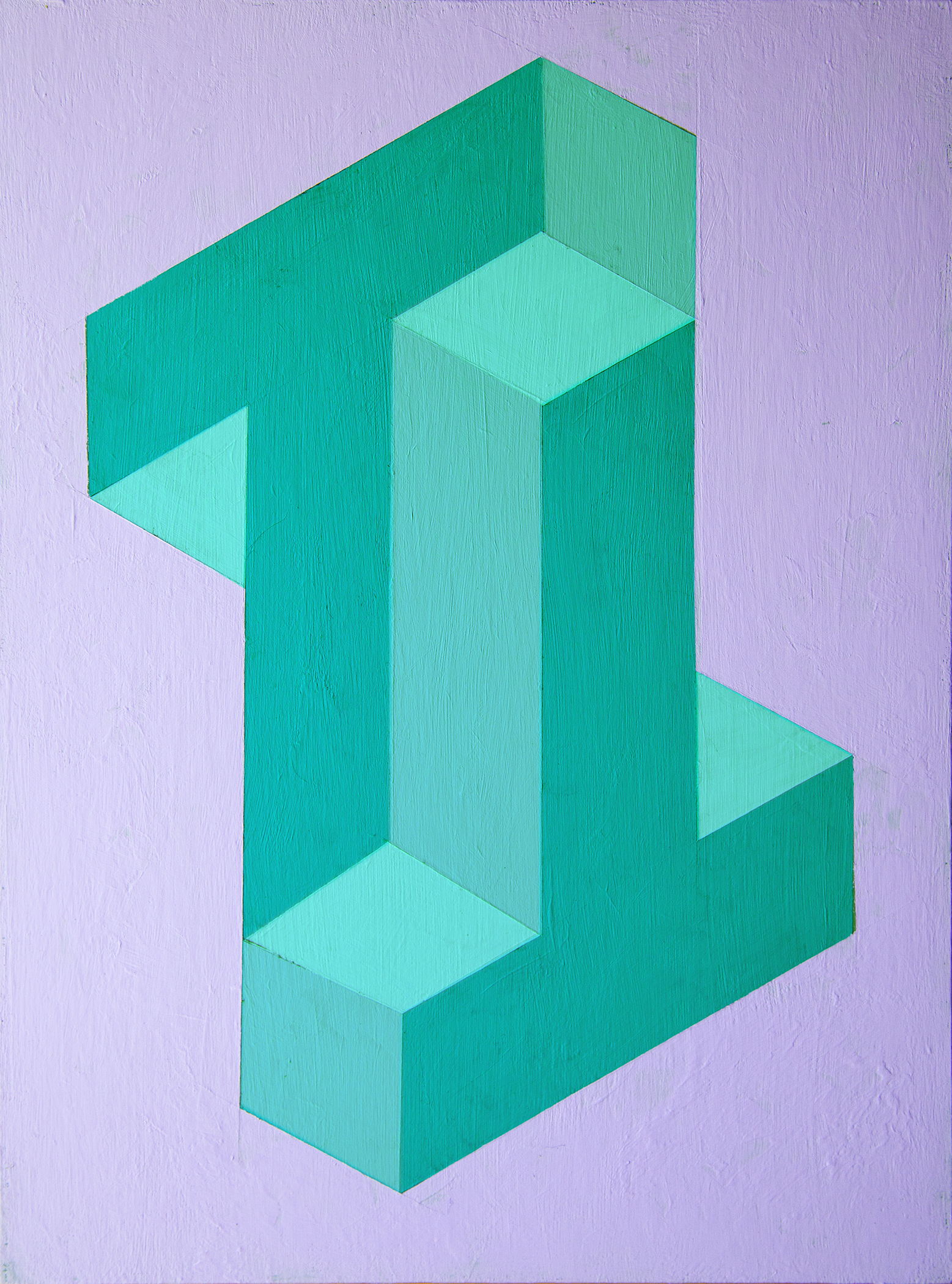 T and Upside Down T, 9 x 12 in., Acrylic on Cradled Panel, 2025