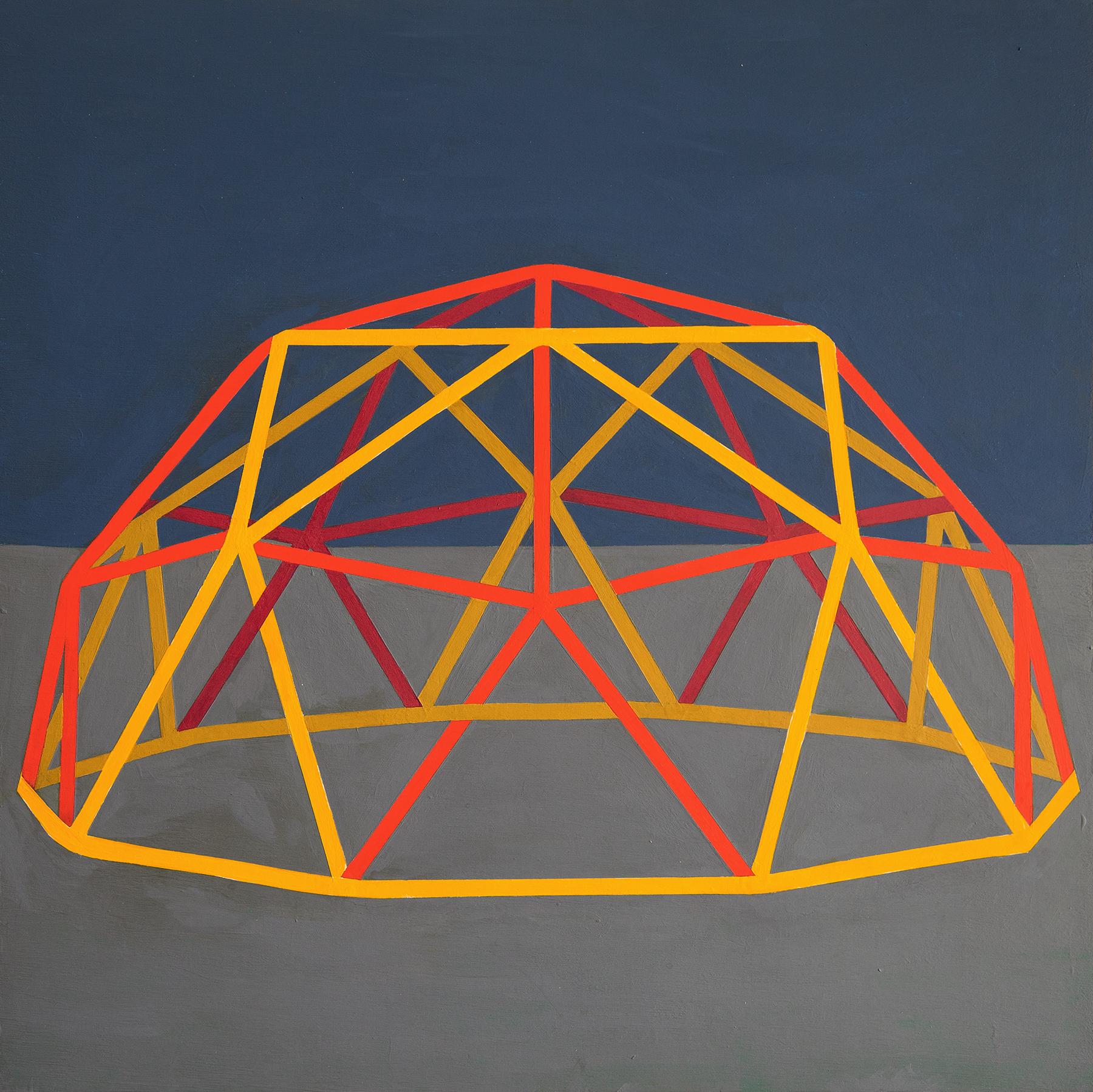 Climbing Dome, 16 x 16 in., Acrylic on Cradled Panel, 2026