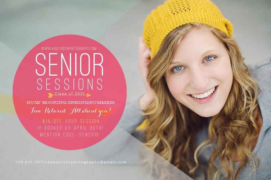 Now booking // Seniors Class of 2015!