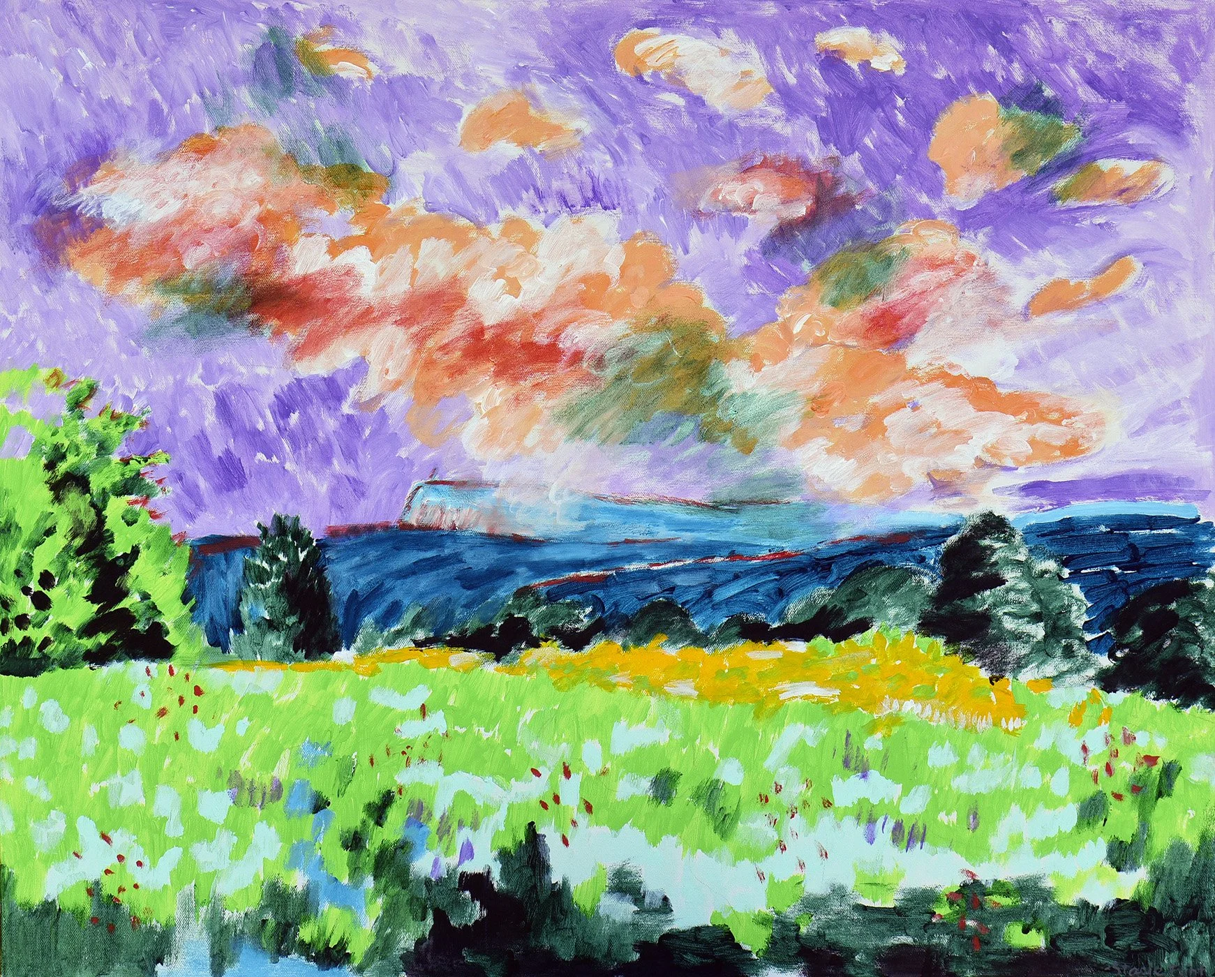 Mountain Mist at Sunset • 24" x 30" • 2025 • $1200