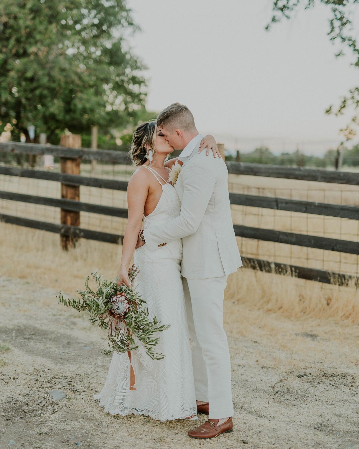 Story behind the photo: Michelle and Cole had their very first kiss in this exact spot years ago, at Coles families ranch. Last week they had their Wedding at the ranch and got to kiss as newly weds at the same spot.