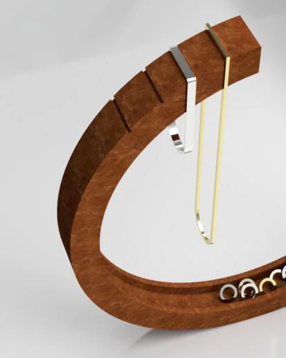 Ribbed ends to create hook for suspended items.