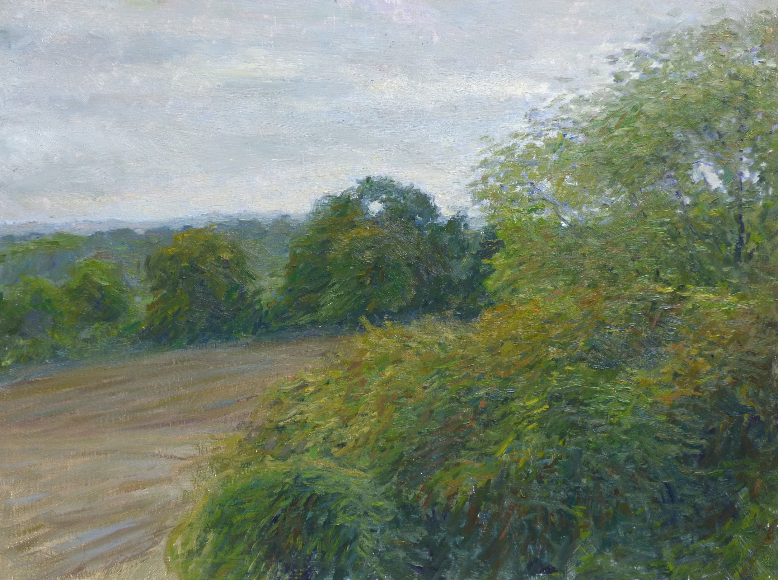 Surrey Hills, Grey Afternoon - 2022 - 12 x 16 inches - Oil on Board - £650
