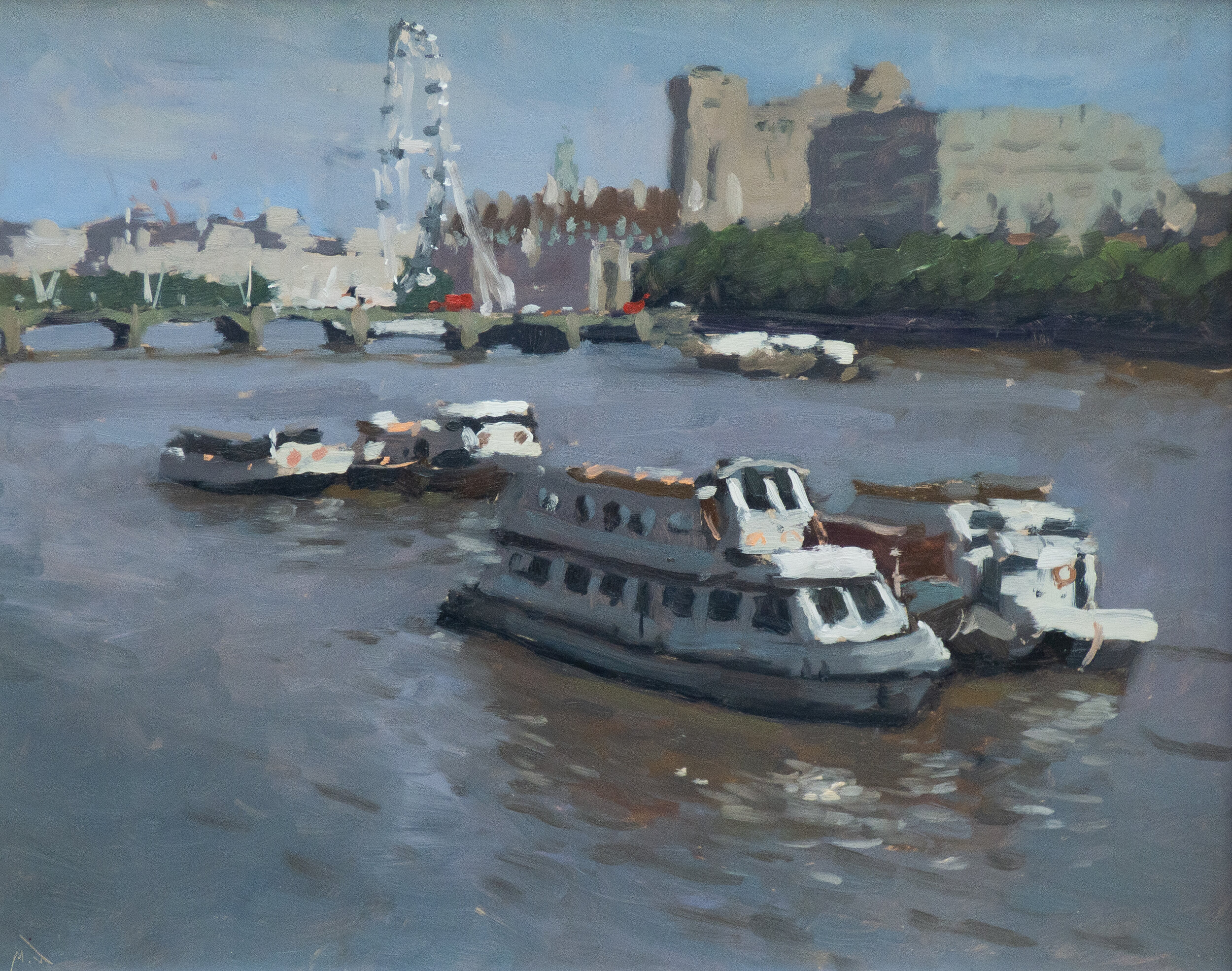From Lambeth Bridge - 2021 - 24 x 30 cm - Oil on Board - £350