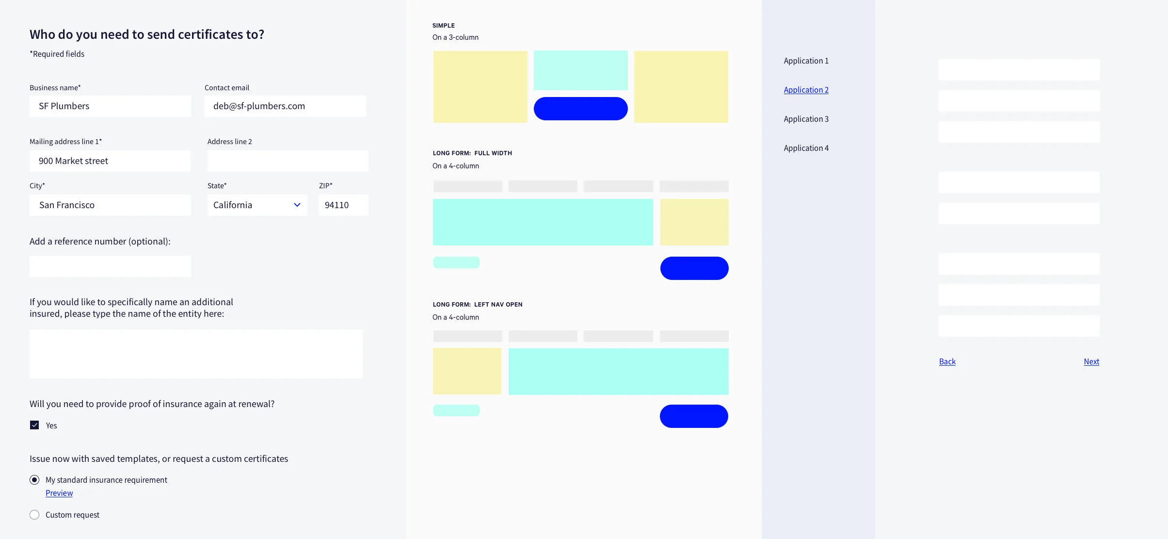 Form layout sketches
