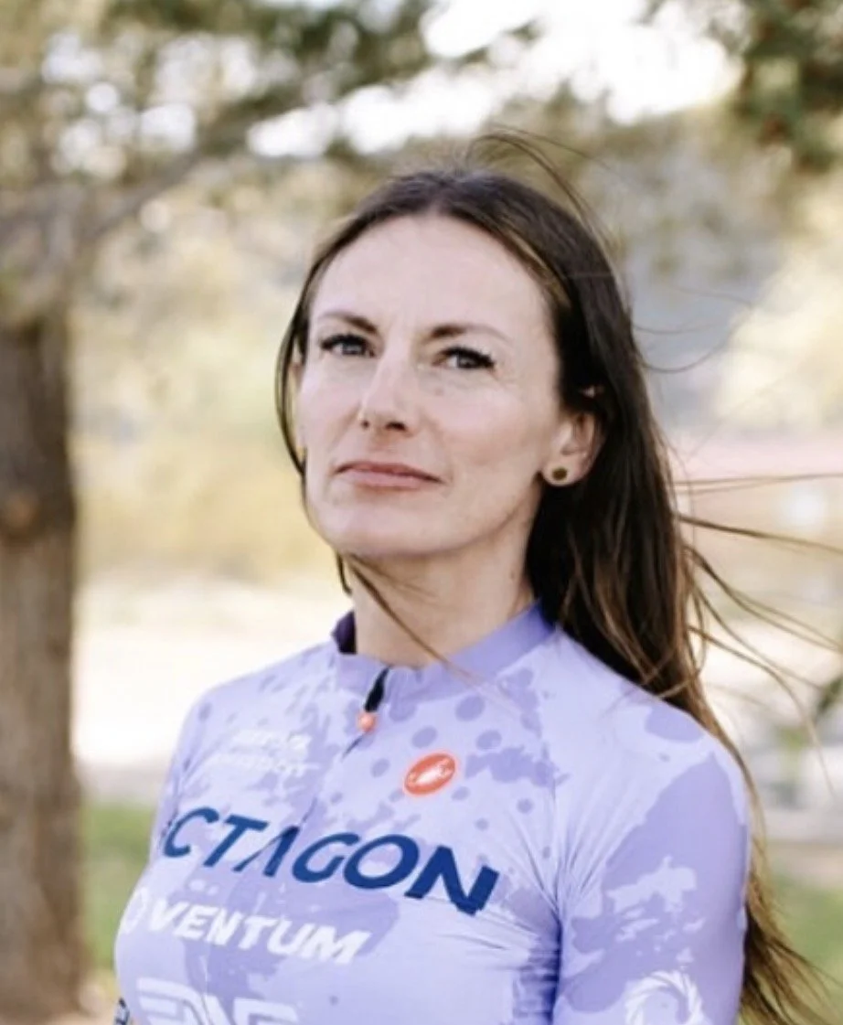 Tracy Campbell in her cycling jersey