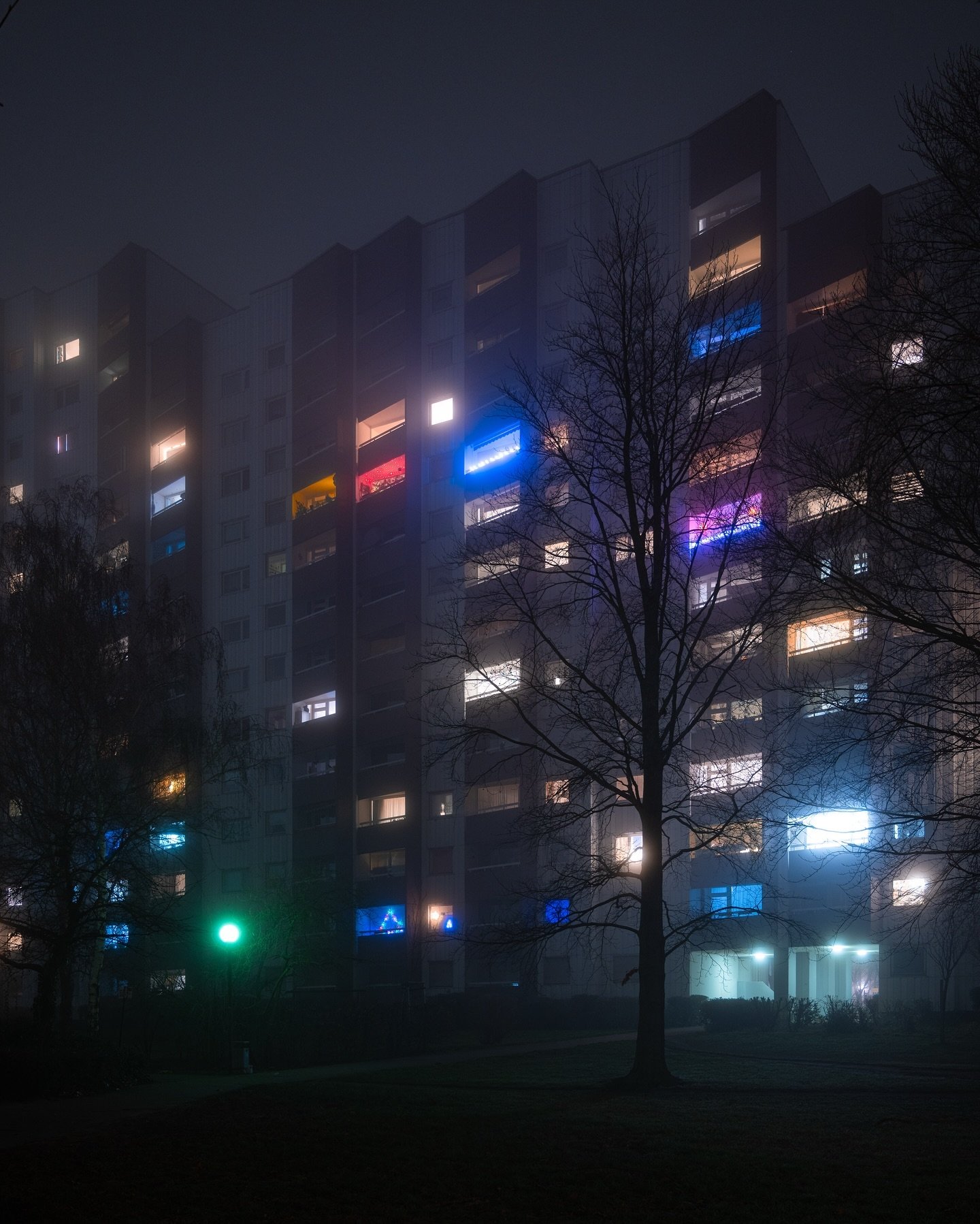 A foggy night in #Gropiusstadt.