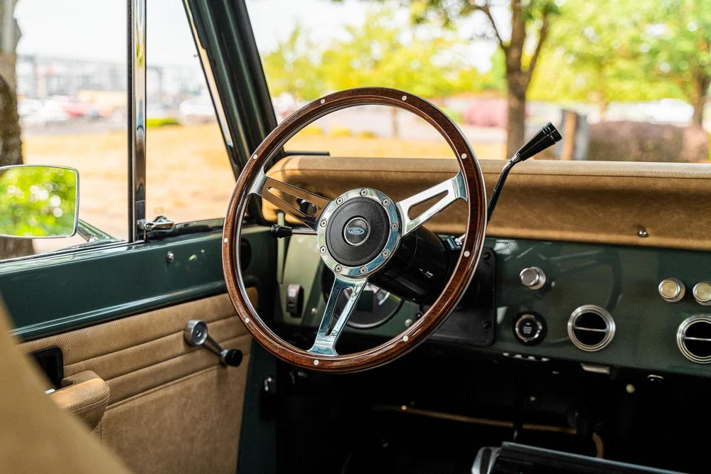 Mark 7 wood and chrome steering wheel