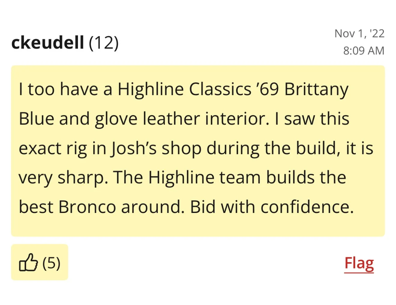 Original Bring a Trailer comment by ckeudell — open full size