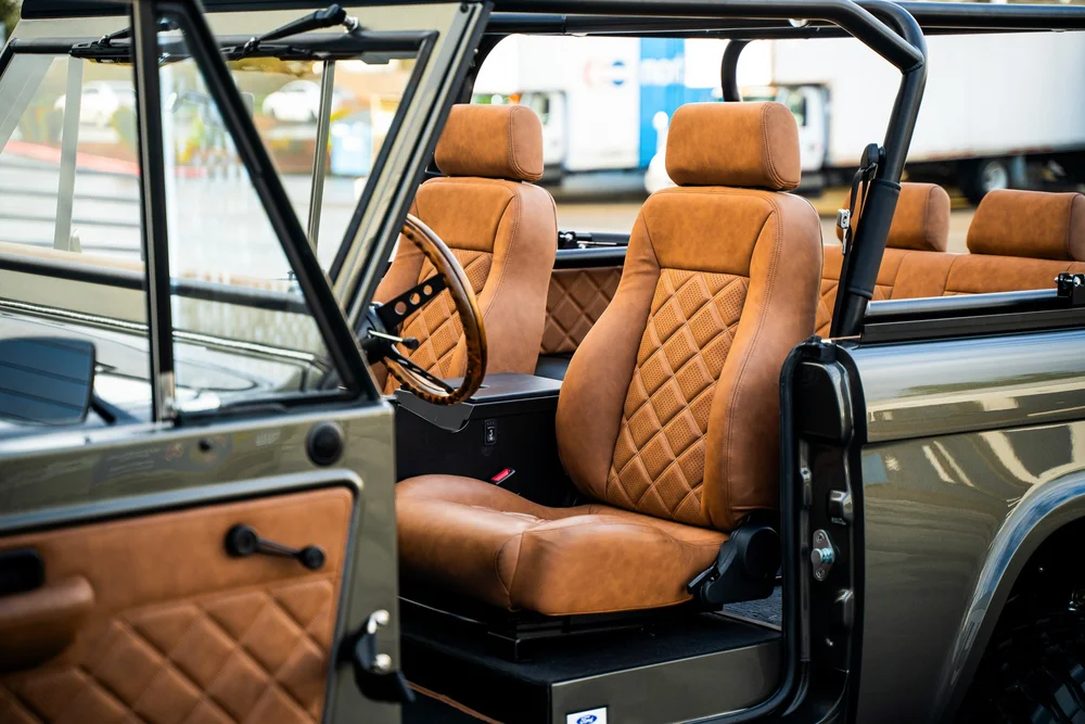 Perforated diamond leather seats