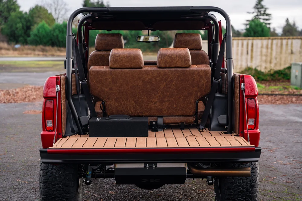 Marine flooring in rear seating area
