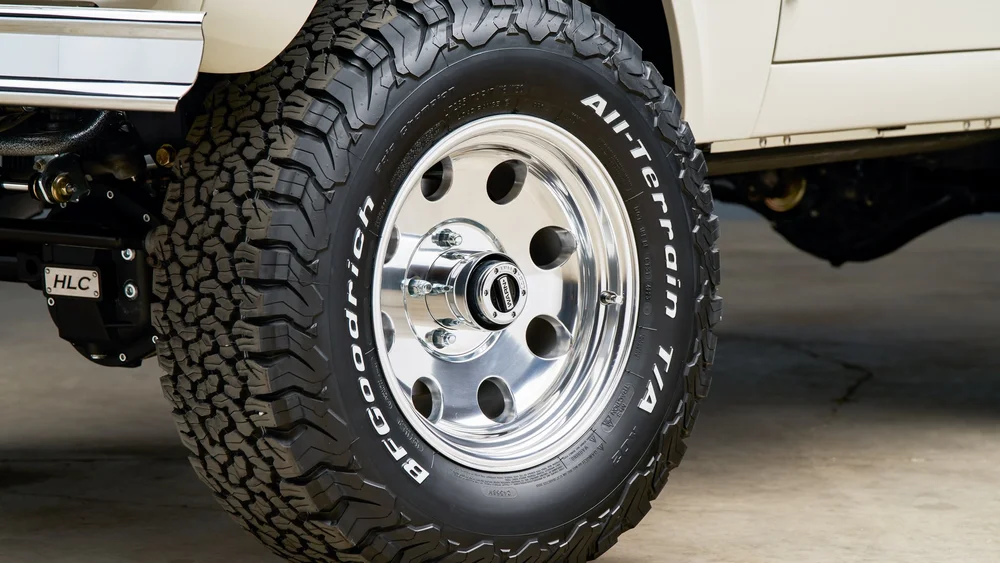 17x9 wheel and BFGoodrich KO2 tire detail