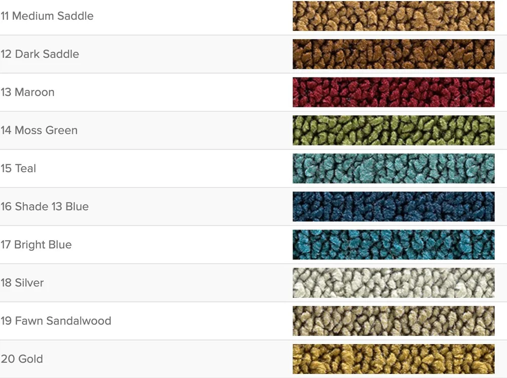 Carpet samples 11 through 20