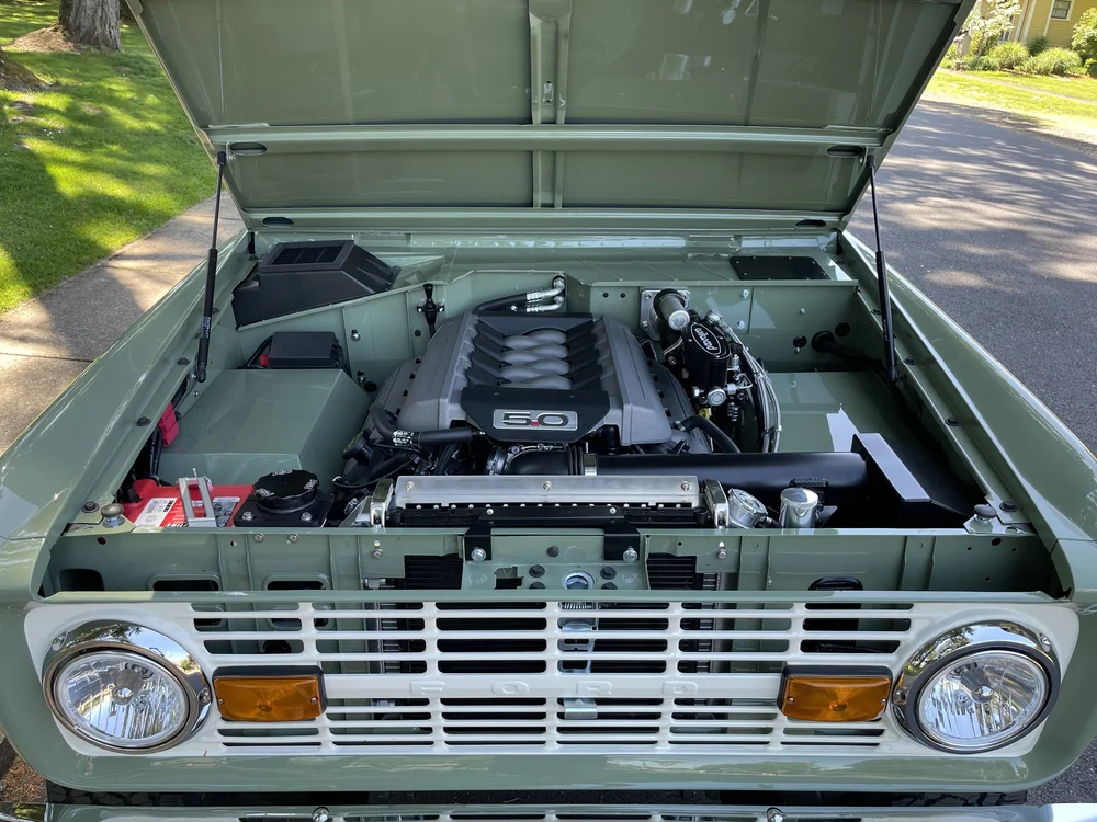 Painted engine bay