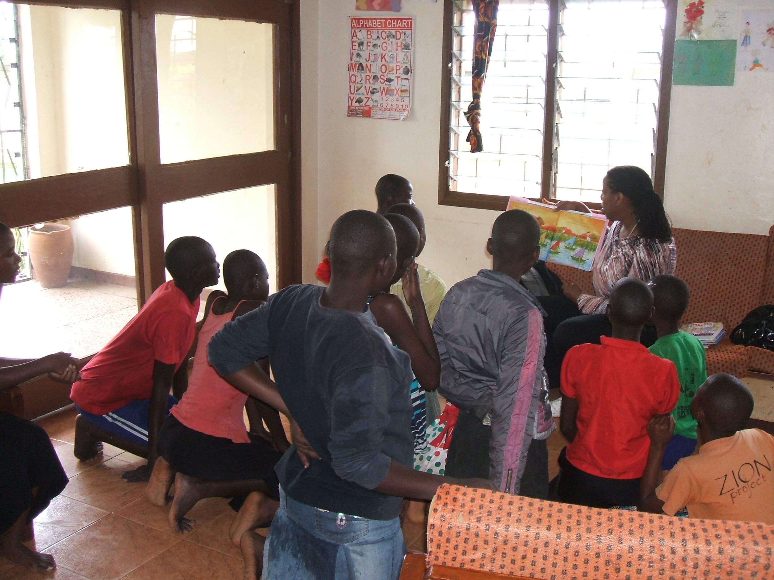 Dr. Cheryl Love and children, Gulu, Uganda
