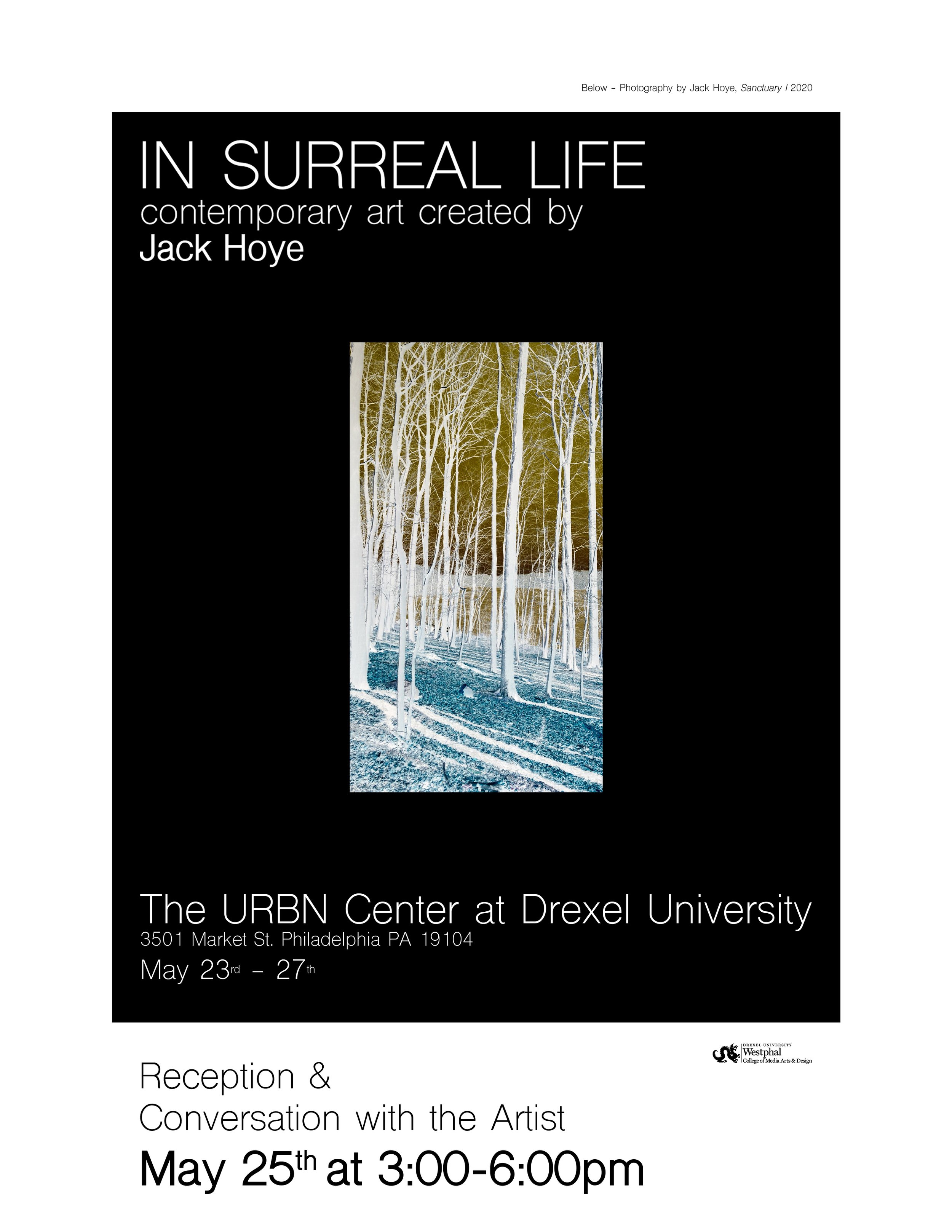 "In Surreal Life," Solo Exhibition at The URBN Center - Promotional Graphic, 2022.