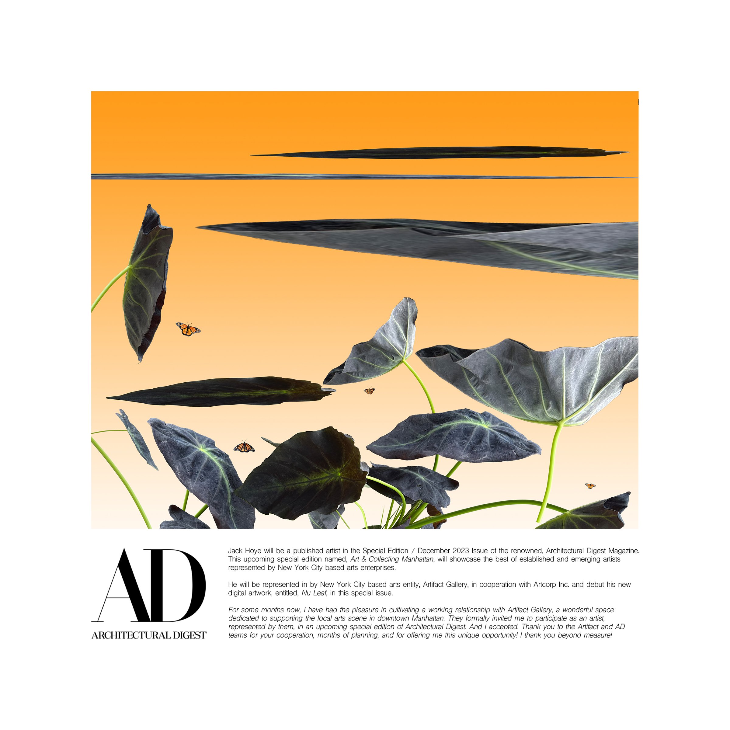 Architectural Digest & Artifact Gallery - Promotional Graphic with description.