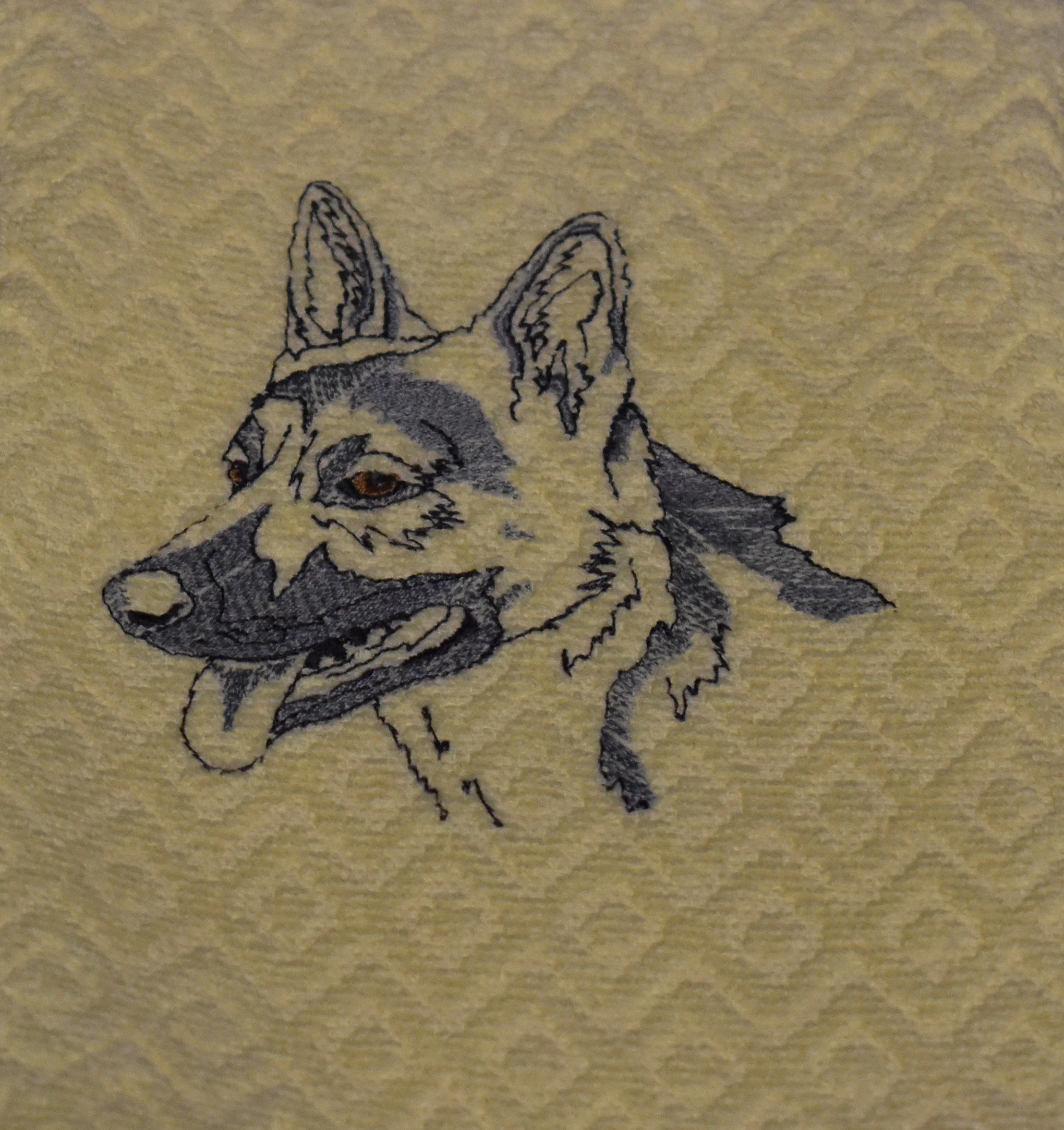German Shepherd Sketch w/Brown Eyes
