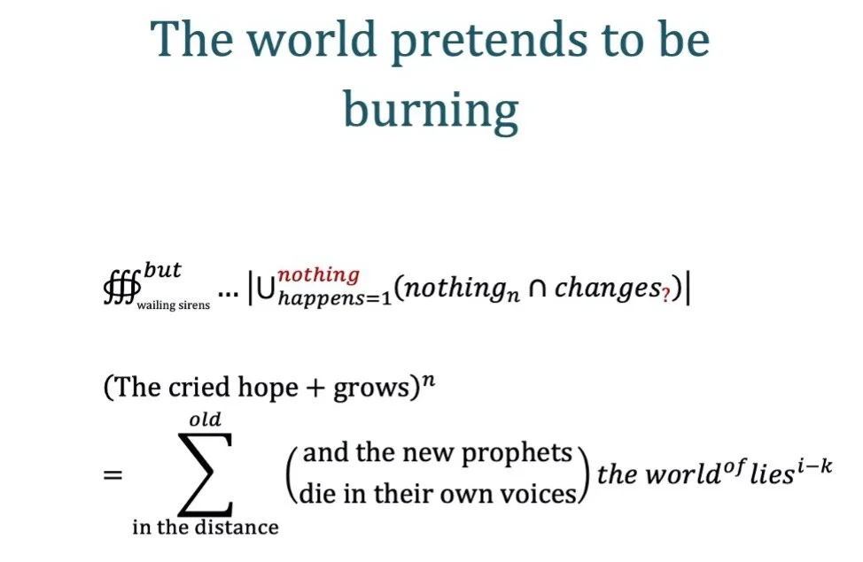 The world pretends to be burning
