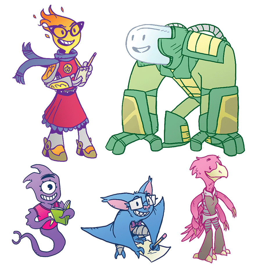  Characters designs for use in promotional material for Story Planet TO, 2016 