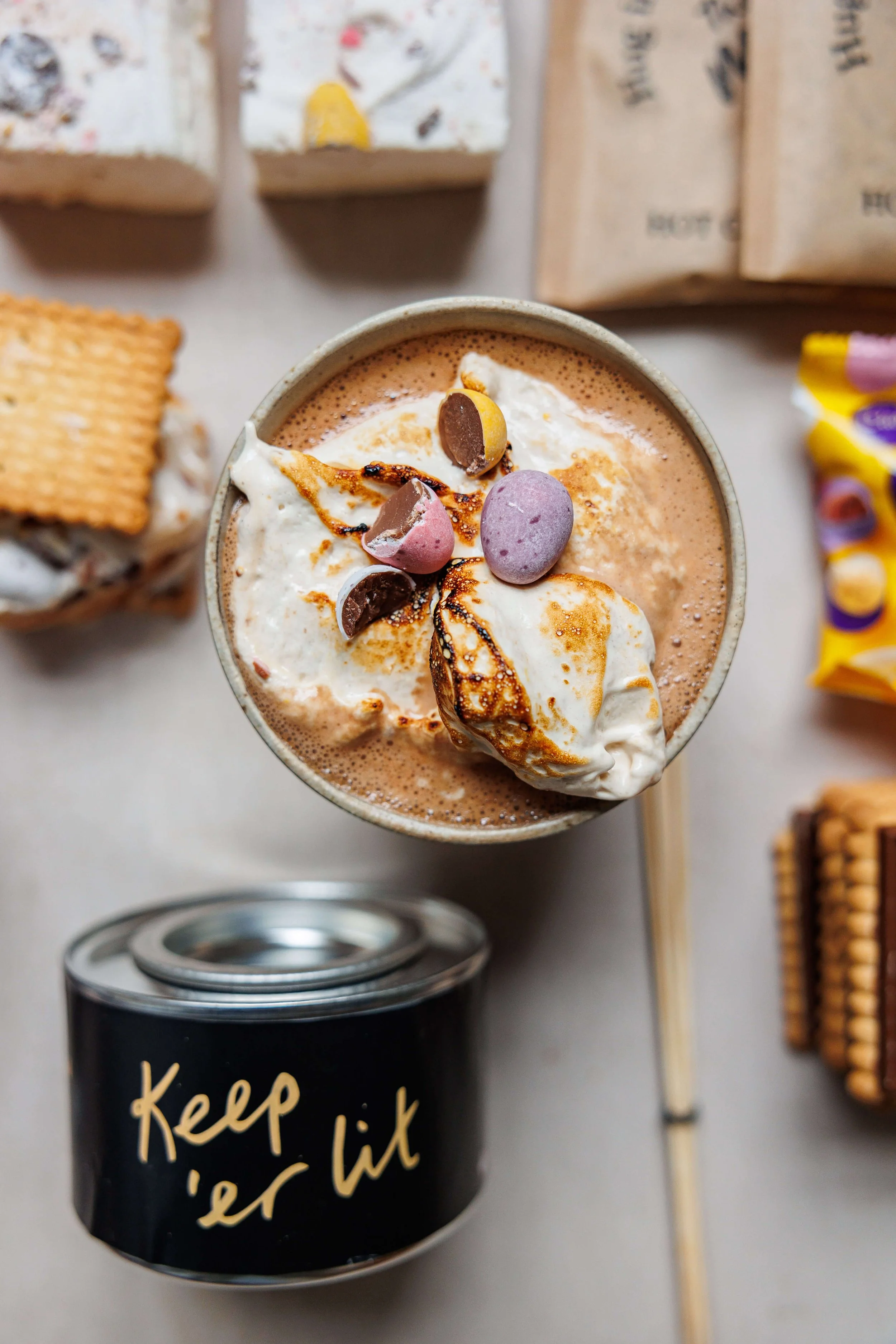 close-up-of-brownie-opped-with-marshmallow-fluff