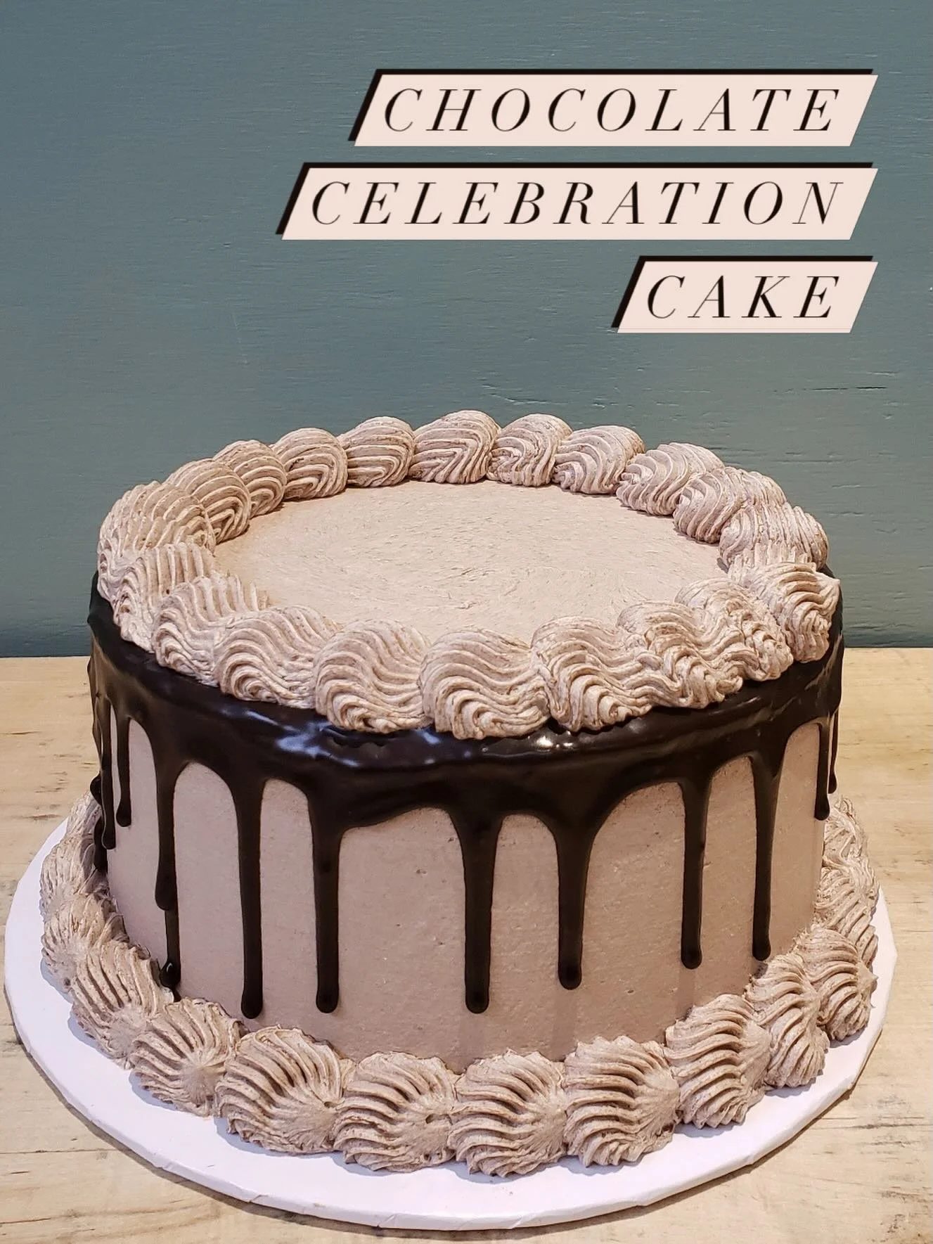 A classic three layer chocolate cake with fudge ganache on the inside and chocolate frosting on the outside. Rich but not too sweet and, of course, it is #glutenfree #vegan and #soyfree too!

Available in 6 inches (serves 6 to 10), 8 inches (serves 1