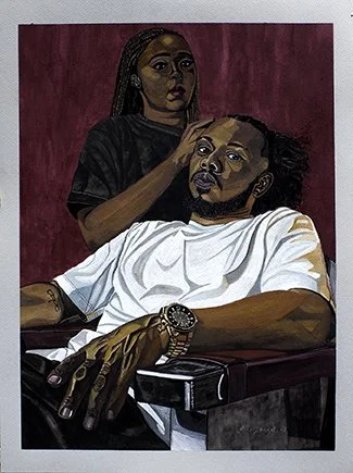 WOMAN BRAIDING HAIR RED BACKGROUND INKTENSE 72PPI.jpg