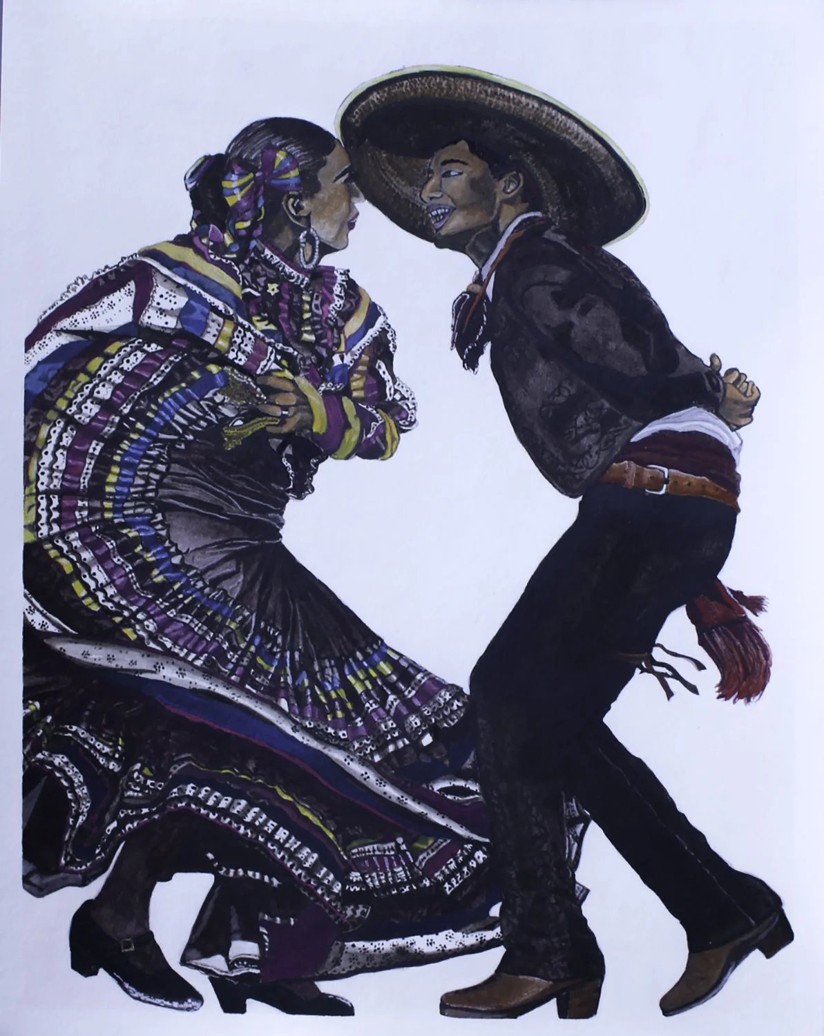 Folklorico, Inktense, 16x20