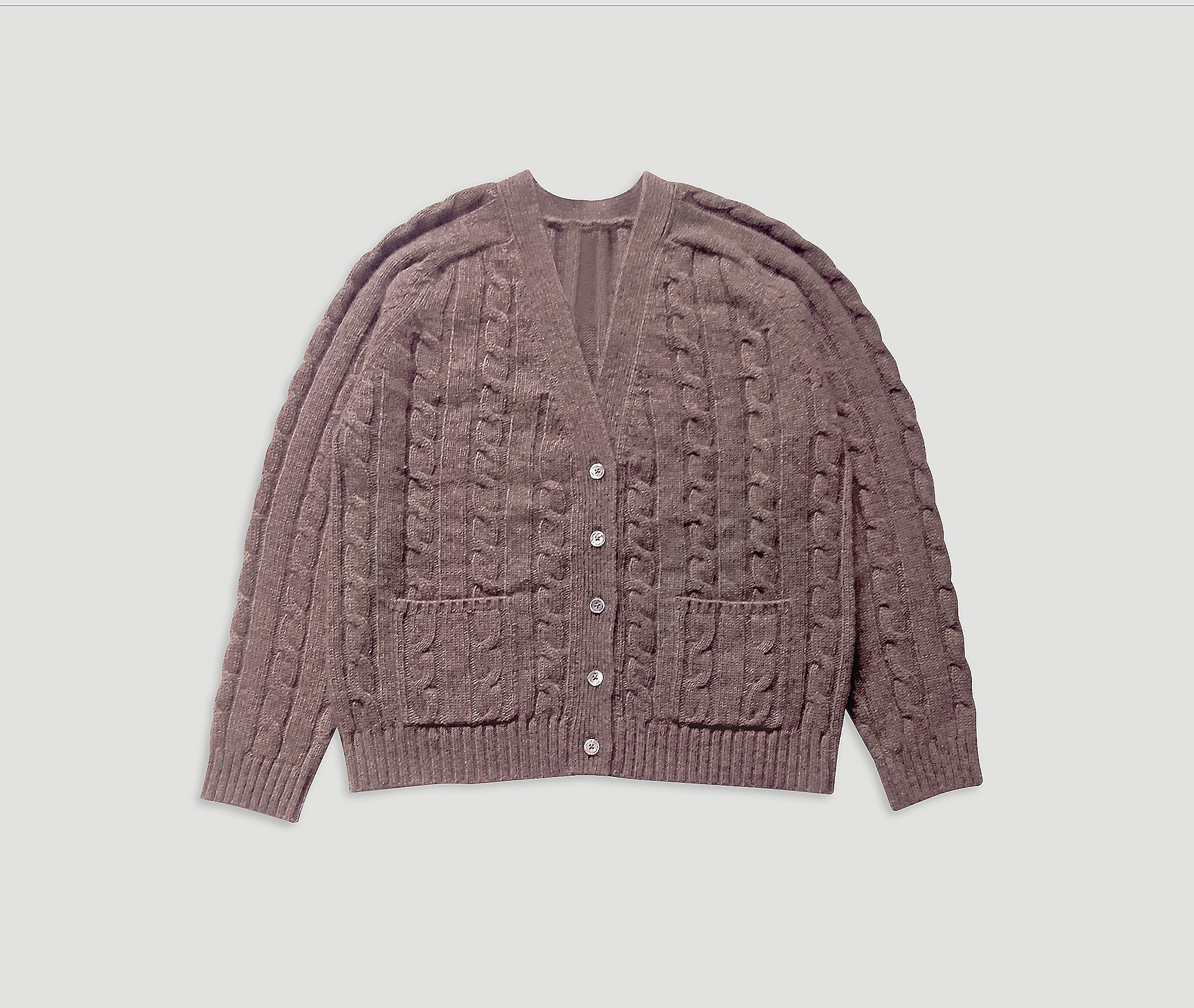 2 POCKET CABLE CARDIGAN