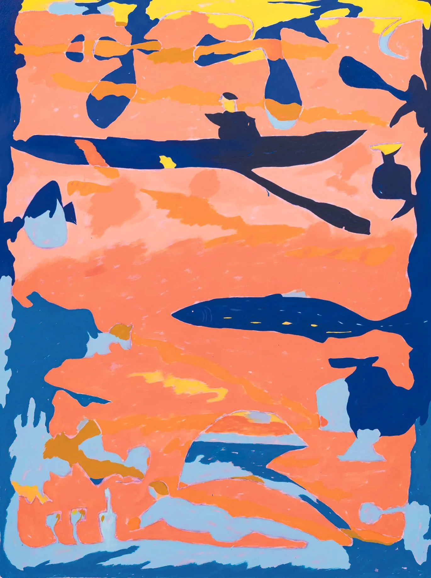 Les Ramsay - The Adventures of Atrevida Reef 2019 Oil on canvas 72" x 54"