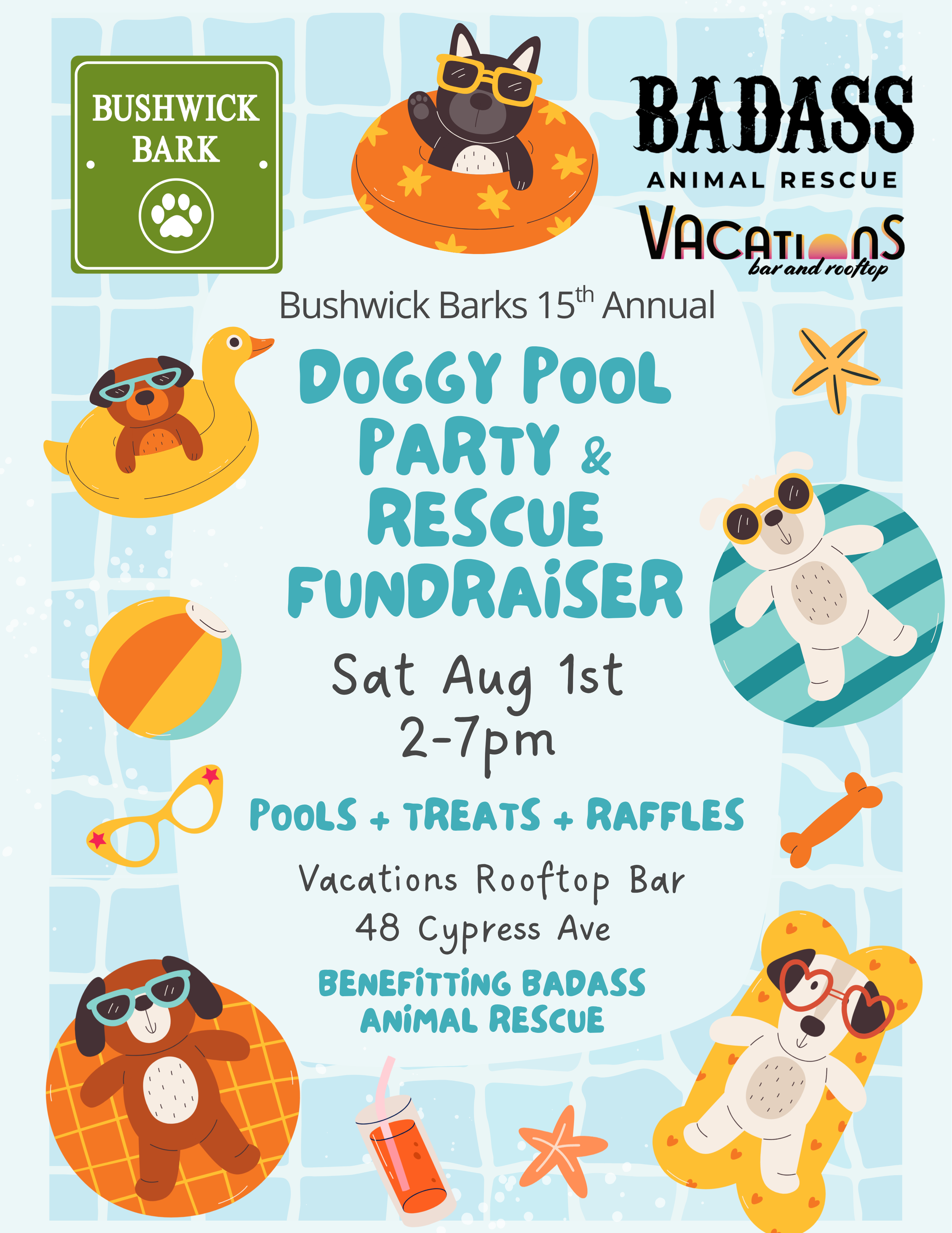 Doggy Pool Party & Rescue Fundraiser Hosted by Bushwick Bark