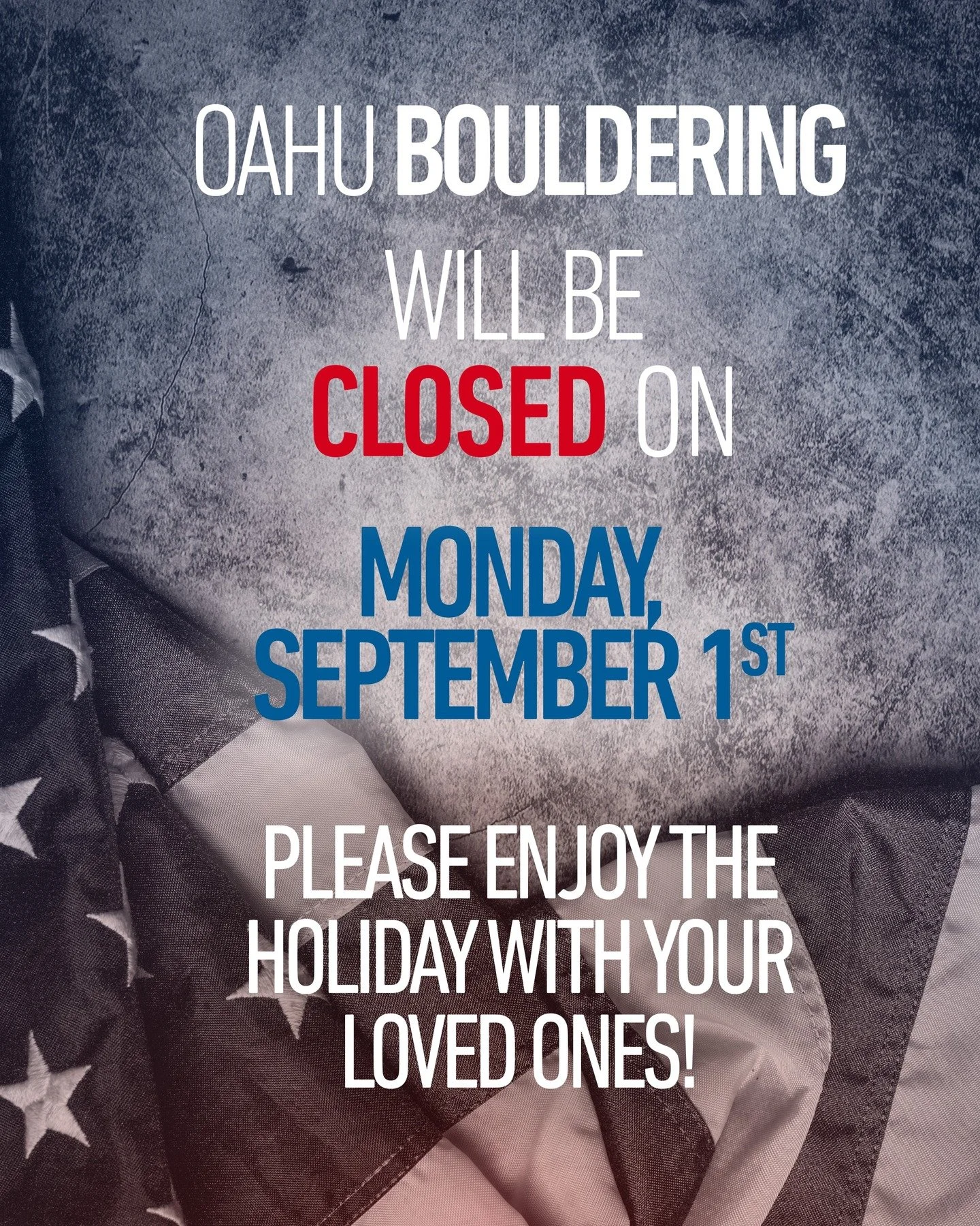 Gym will be closed this coming Monday. Please enjoy the holiday everyone! (This means no practice for team kids too!)