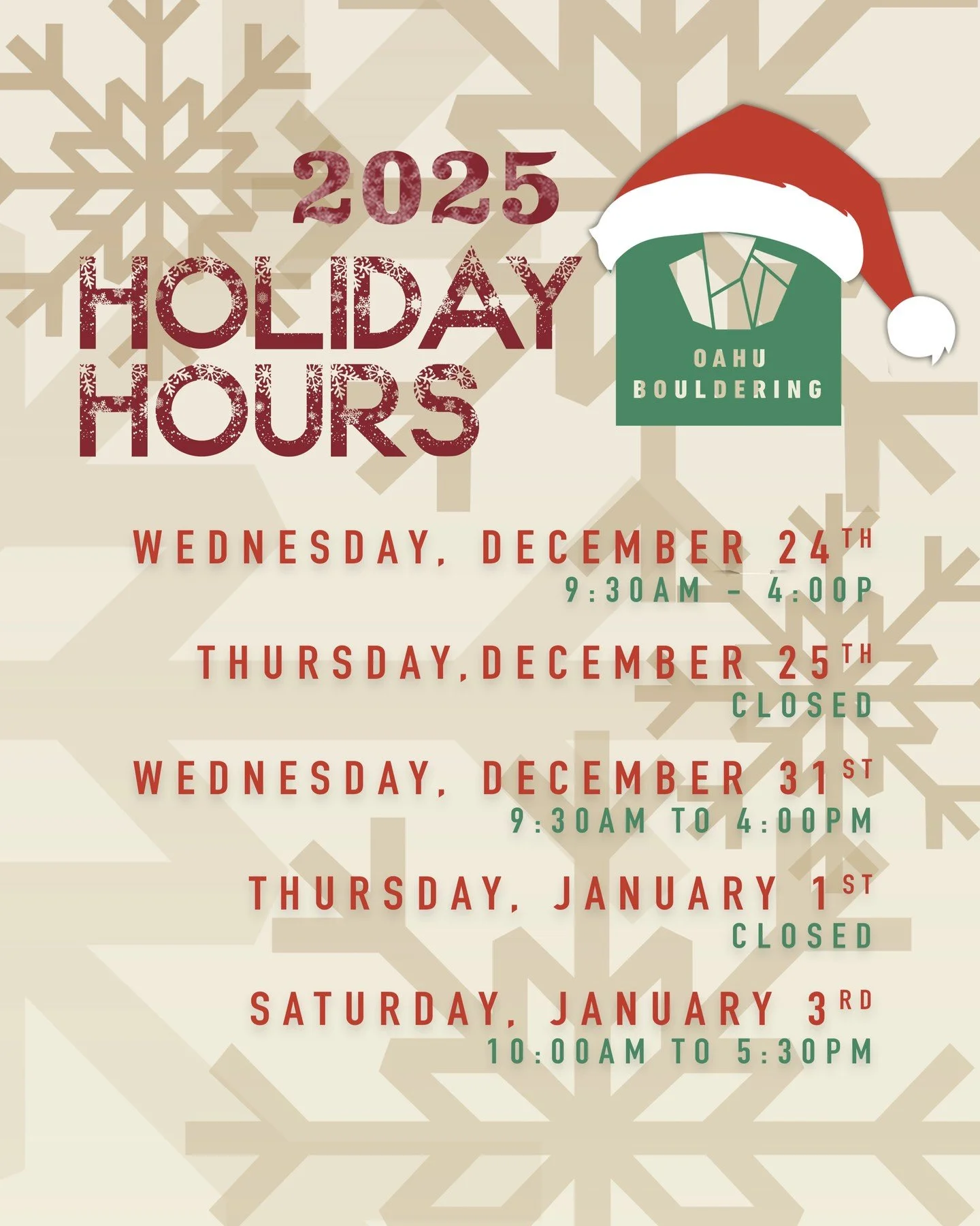 Upcoming hollerday hours: if you holler at us on Christmas and New Year's, we won't be here! Spend it with your loved ones! ❤️