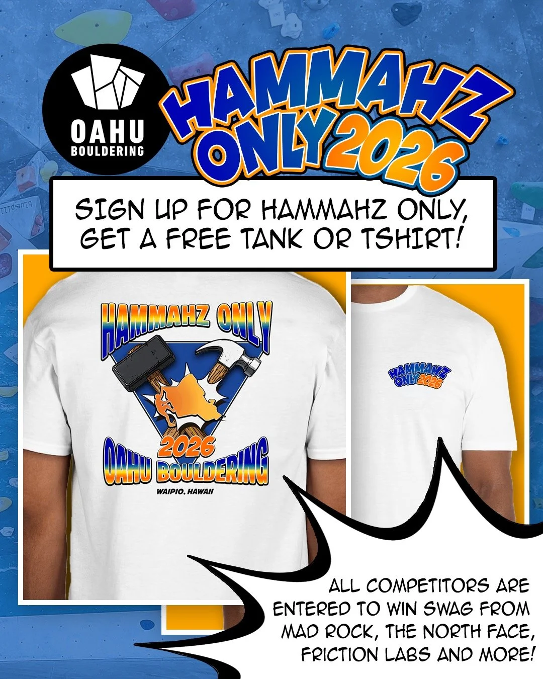 Hammahz Only is underway! Have you signed up for your free merch yet? Enter by June 6th and get your choice of a free comp tank or tshirt. All competitors are automatically entered into a random drawing for even more swag!

This shirt is a throwback 