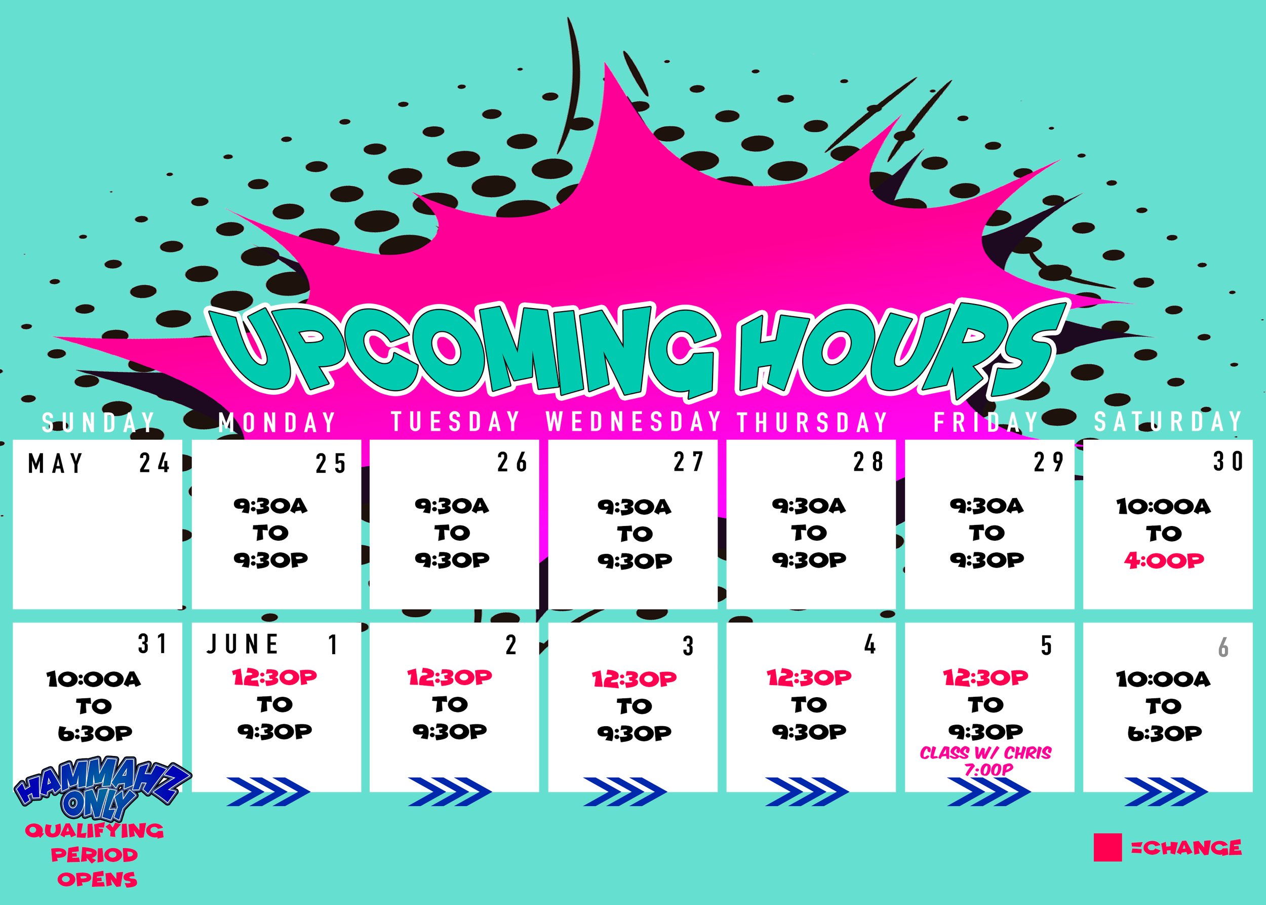 Upcoming Summer Hours