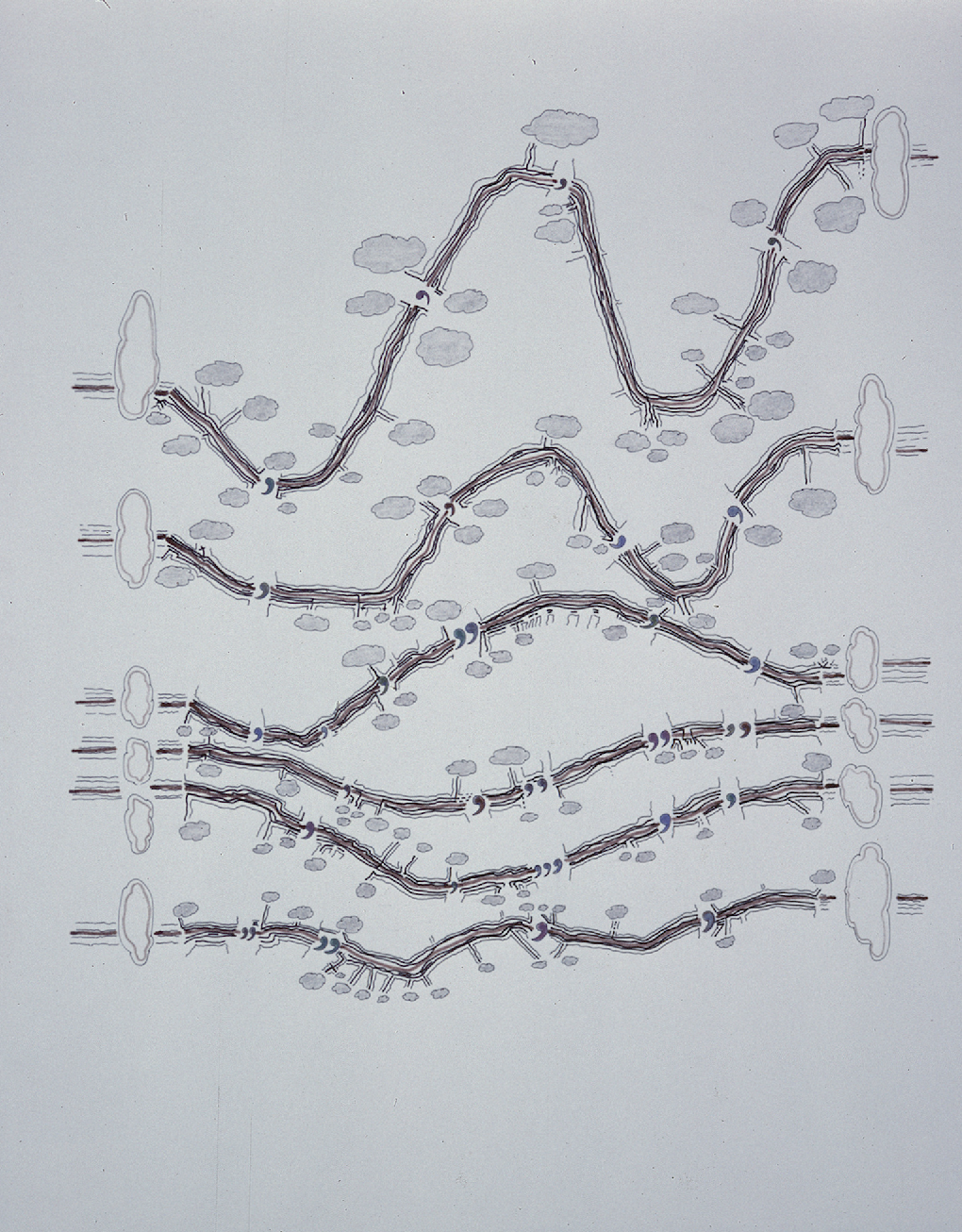 "The Mountain Speaks: Mountain Music," ink & pencil on paper, 1978