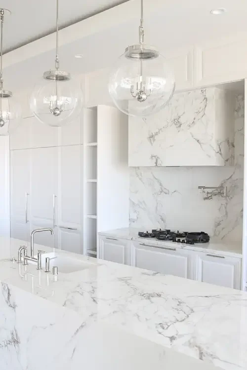 charcoal porcelain waterfall kitchen island