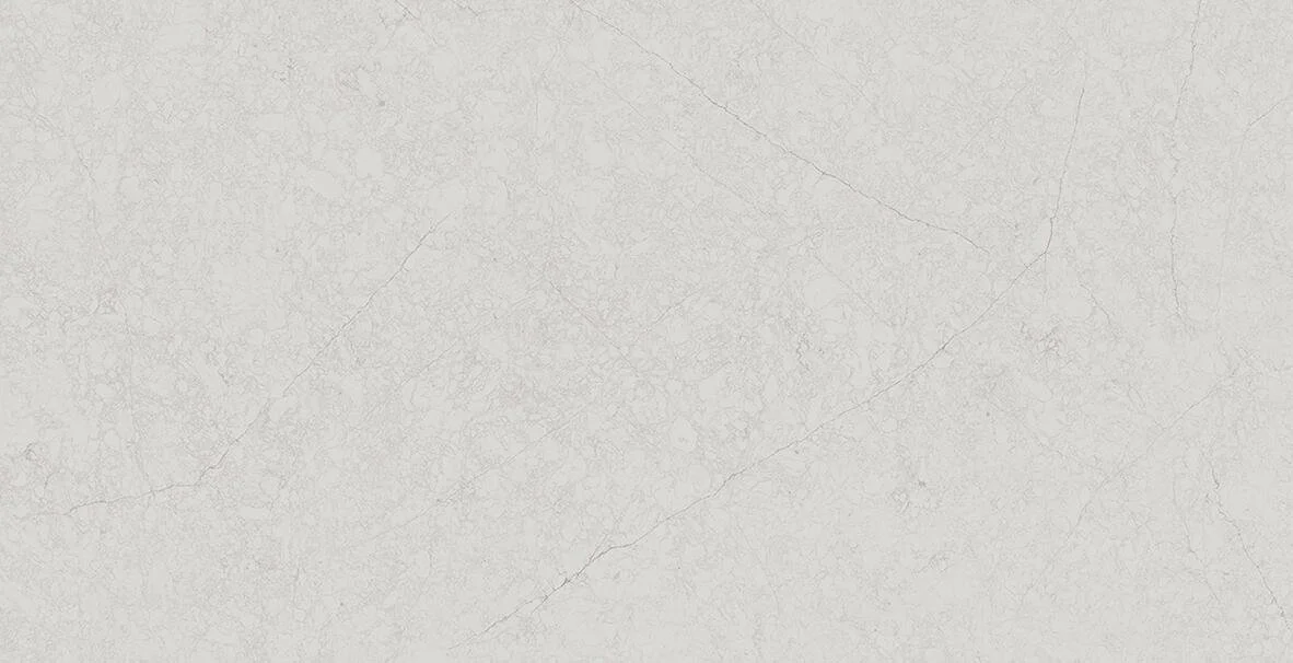 Wilsonart Hekla Slope light grey quartz with delicate veining kitchen and bathroom countertop material. Image from Quartz Co Surfaces countertop supplier in Niagara, Oakville, Mississauga, Collingwood, Bowmanville, and Muskoka