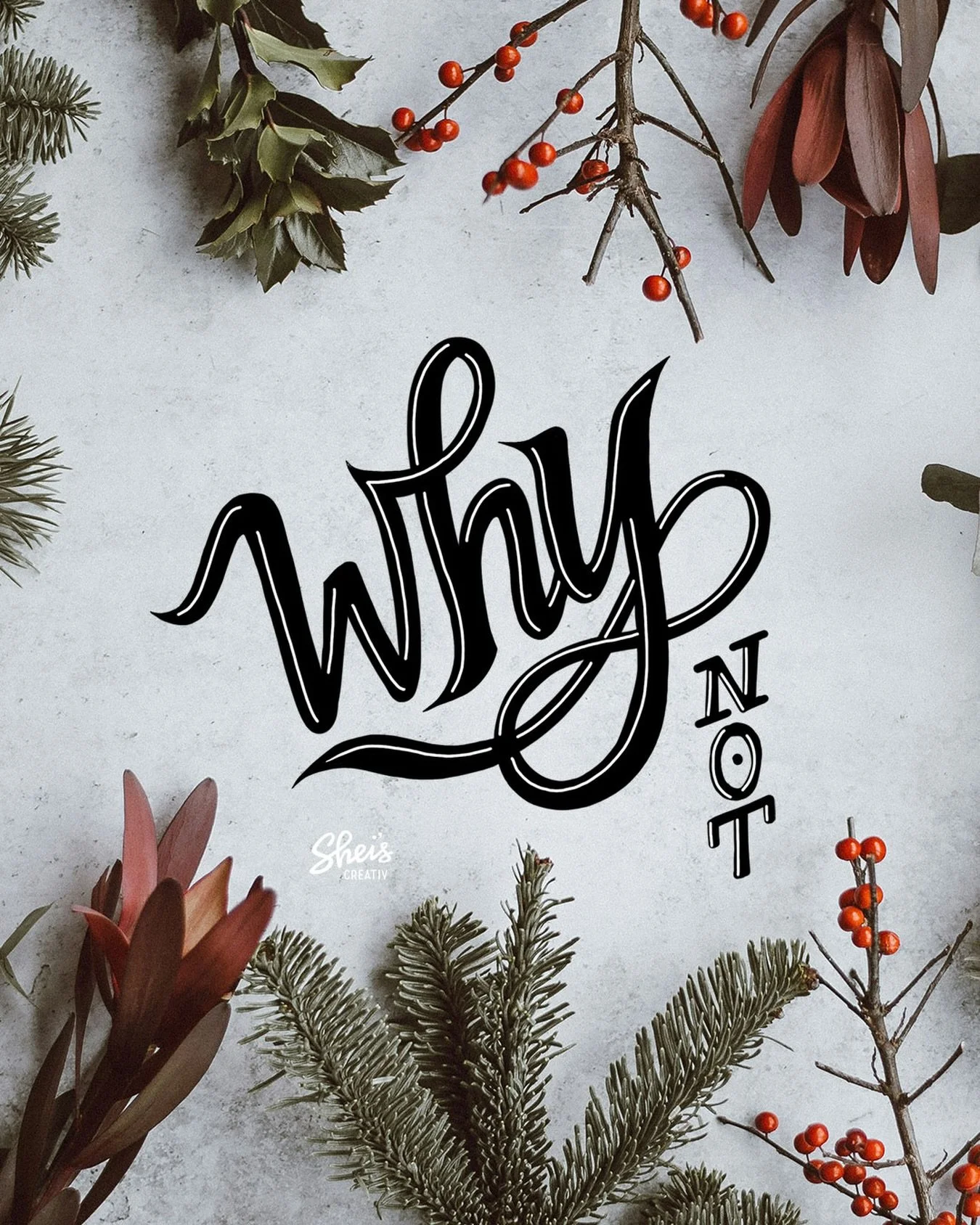 Why Not: Christmas edition ❄️🎄🍓

#winter #merriestchristmas #graphicdesign #handletteringart #dailytype