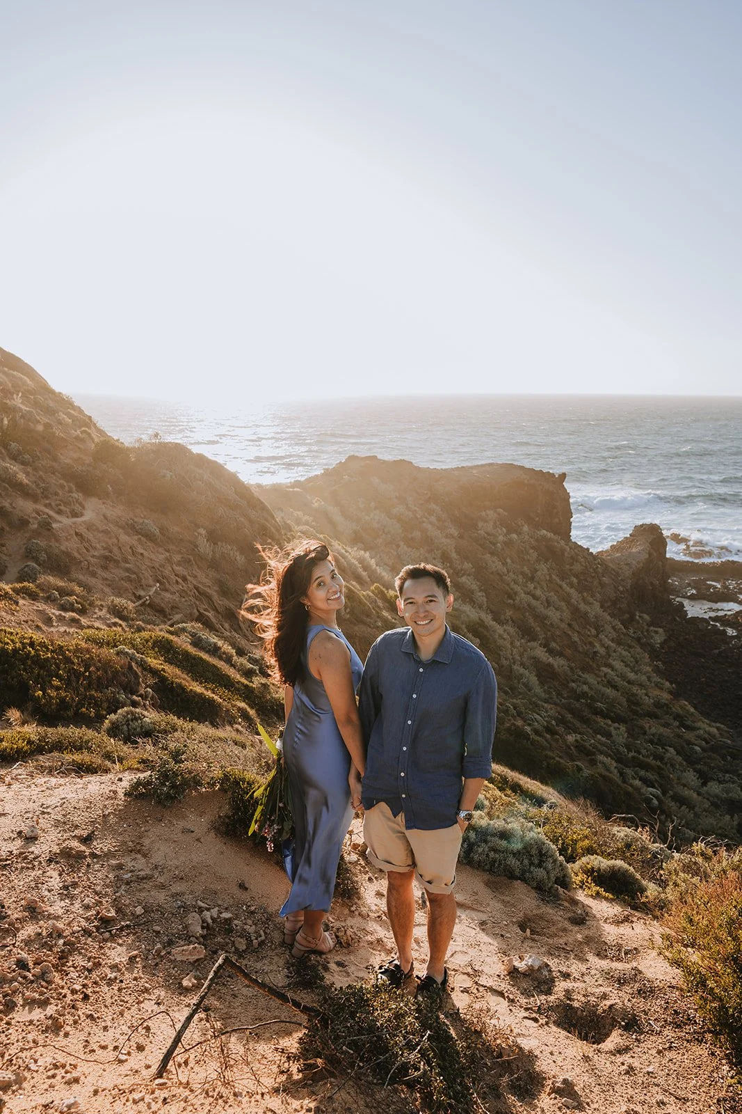 Singapore couple in melbourne engagement photography candid natural elopement photographer mornington